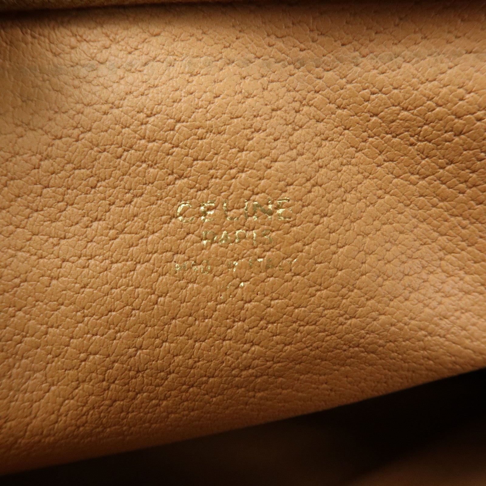 CELINE Macadam PVC Leather Clutch Bag Cosmetic Pouch Brown