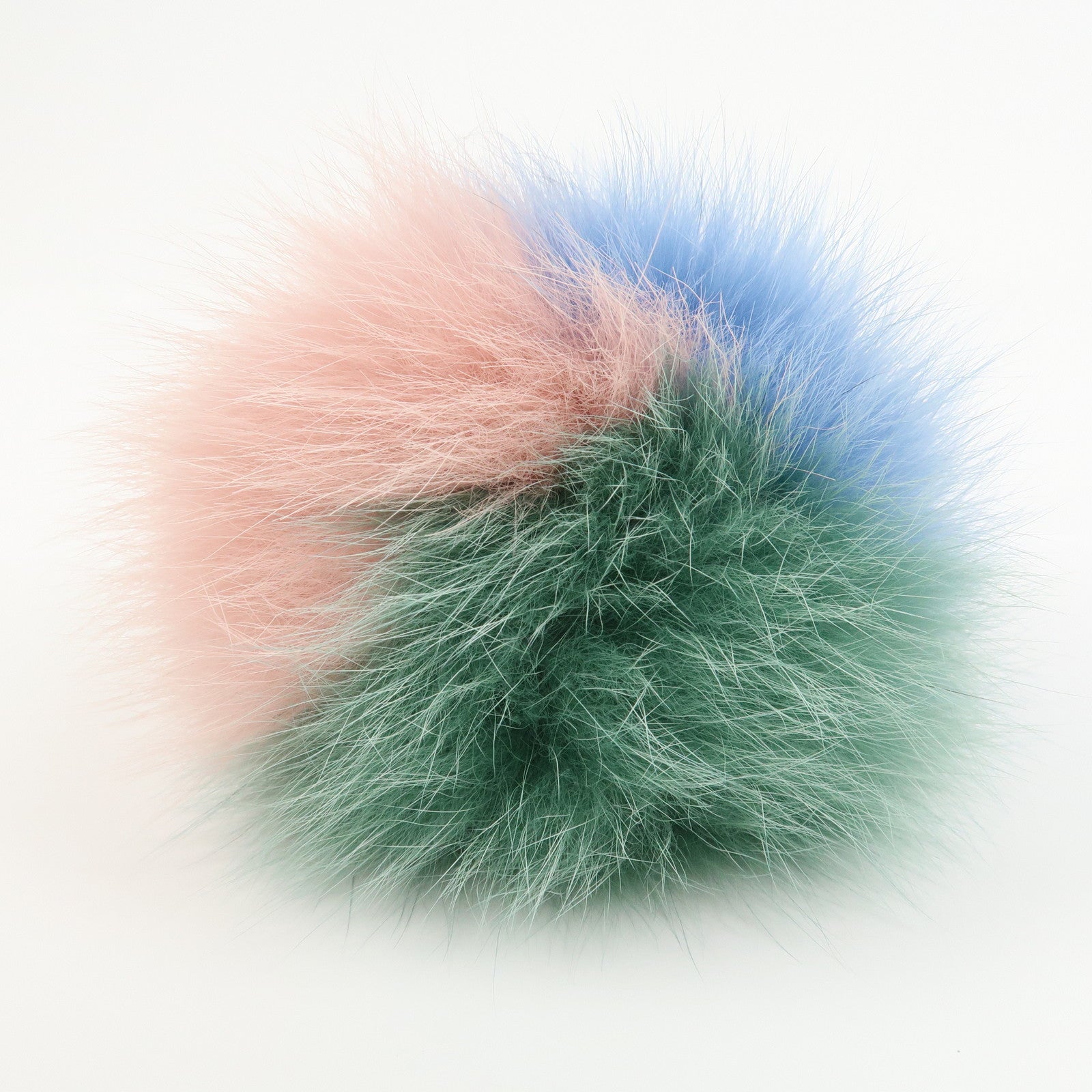 FENDI Pom Pom Fur Charm Key Chain Bag Charm Pink Green Blue 7AR259