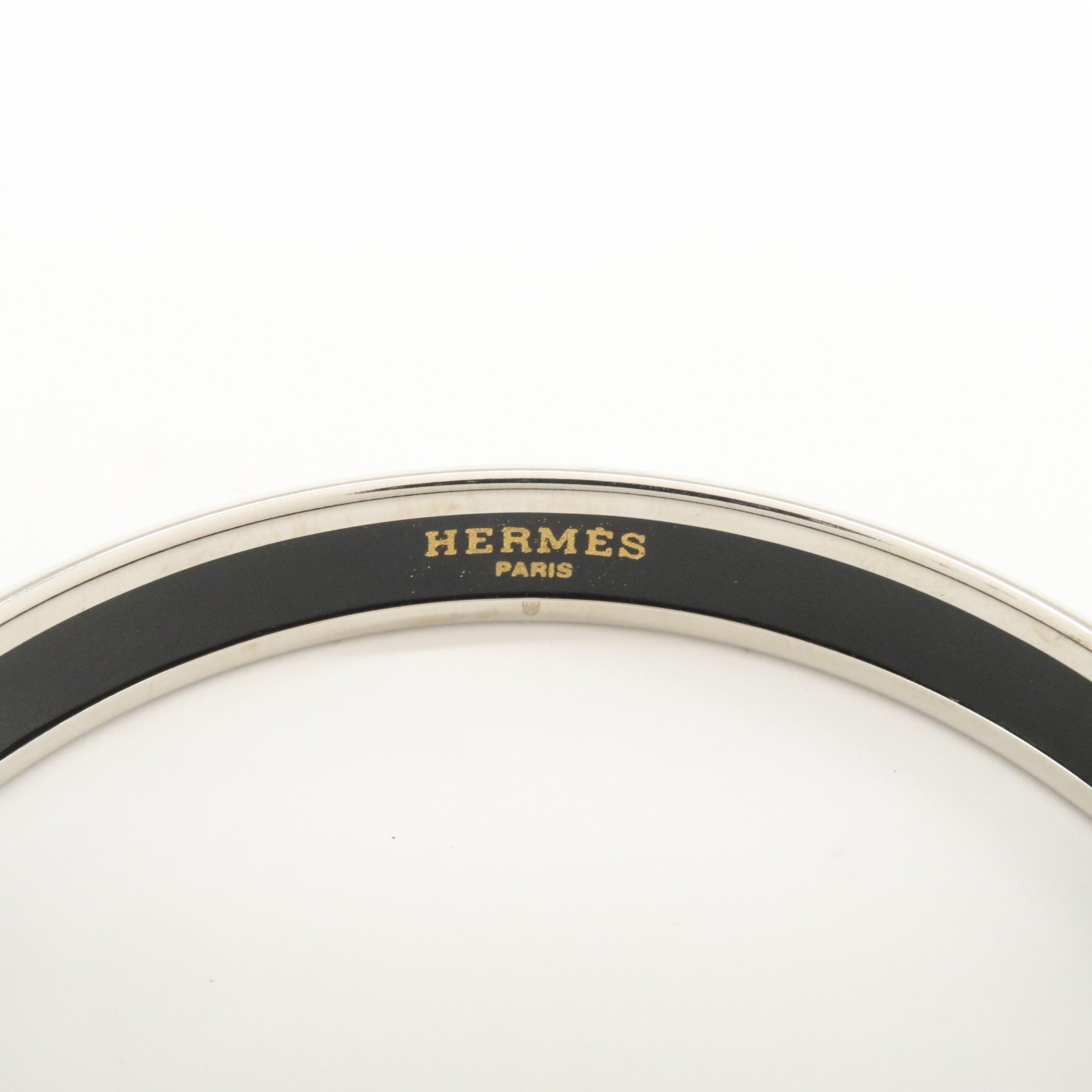 HERMES Email PM Silver Plated Bracelet Bangle Dolphin Blue