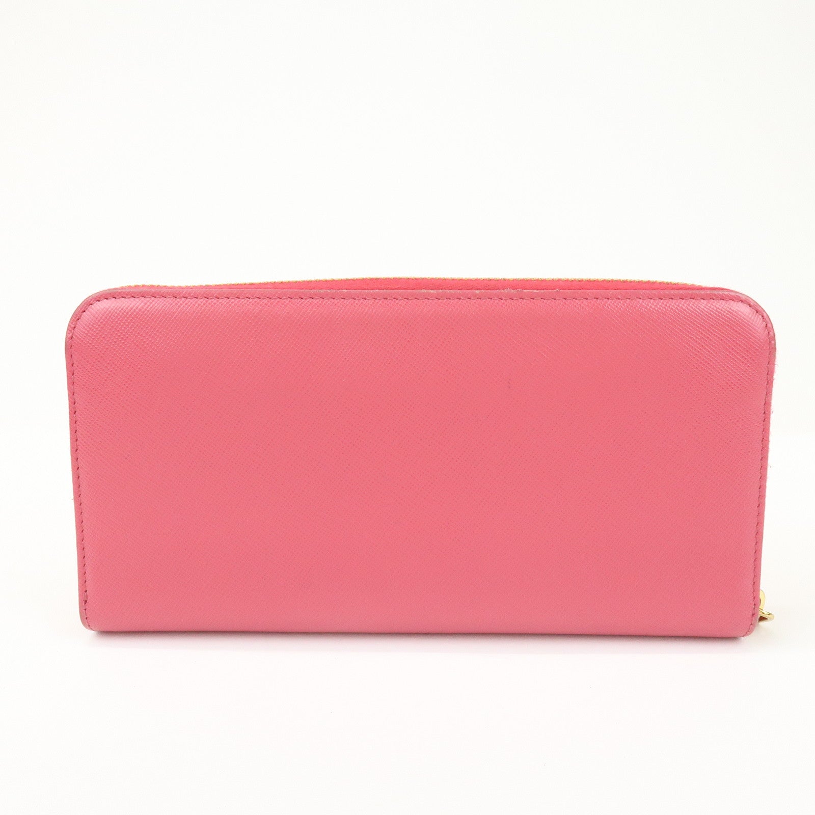 PRADA Saffiano Leather Round Zippy Wallet Pink Pink 1M0506