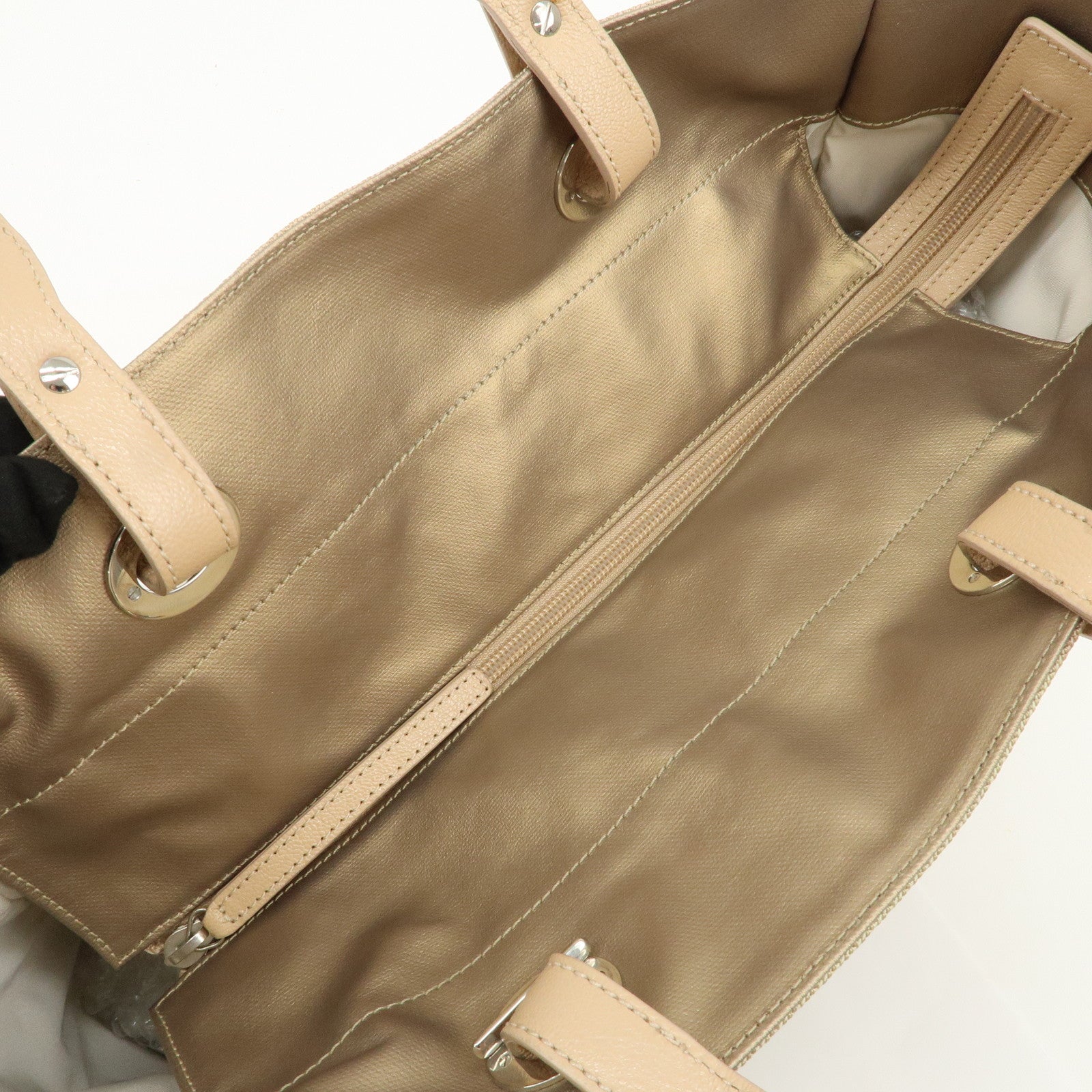 CHANEL Paris Biarritz MM PVC Canvas Tote Bag Hand Bag Beige A34209