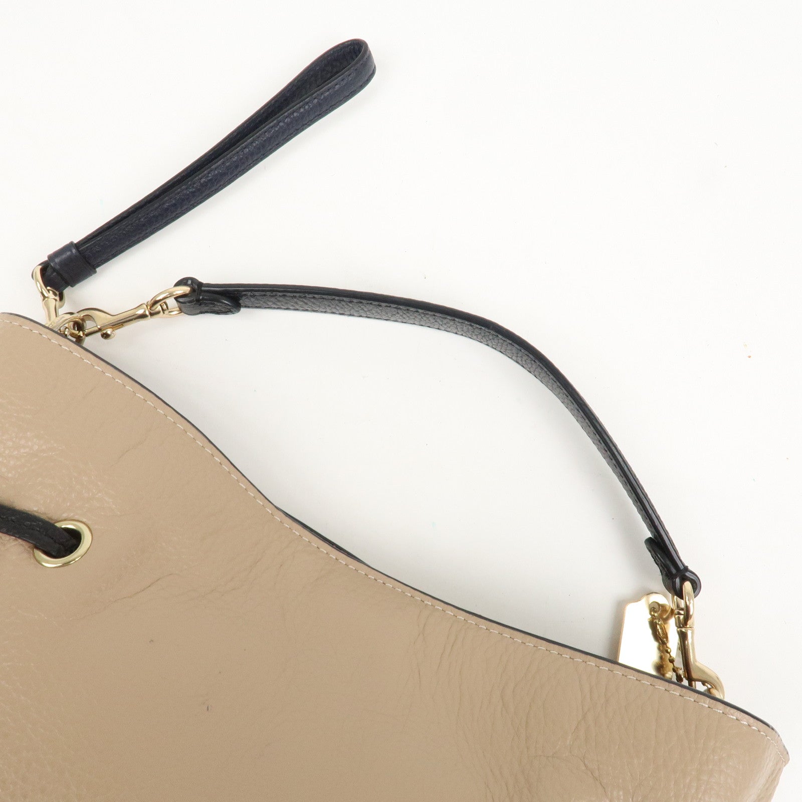 COACH Andy Leather 2Way Bag Crossbody Bag Hand Bag Beige Black