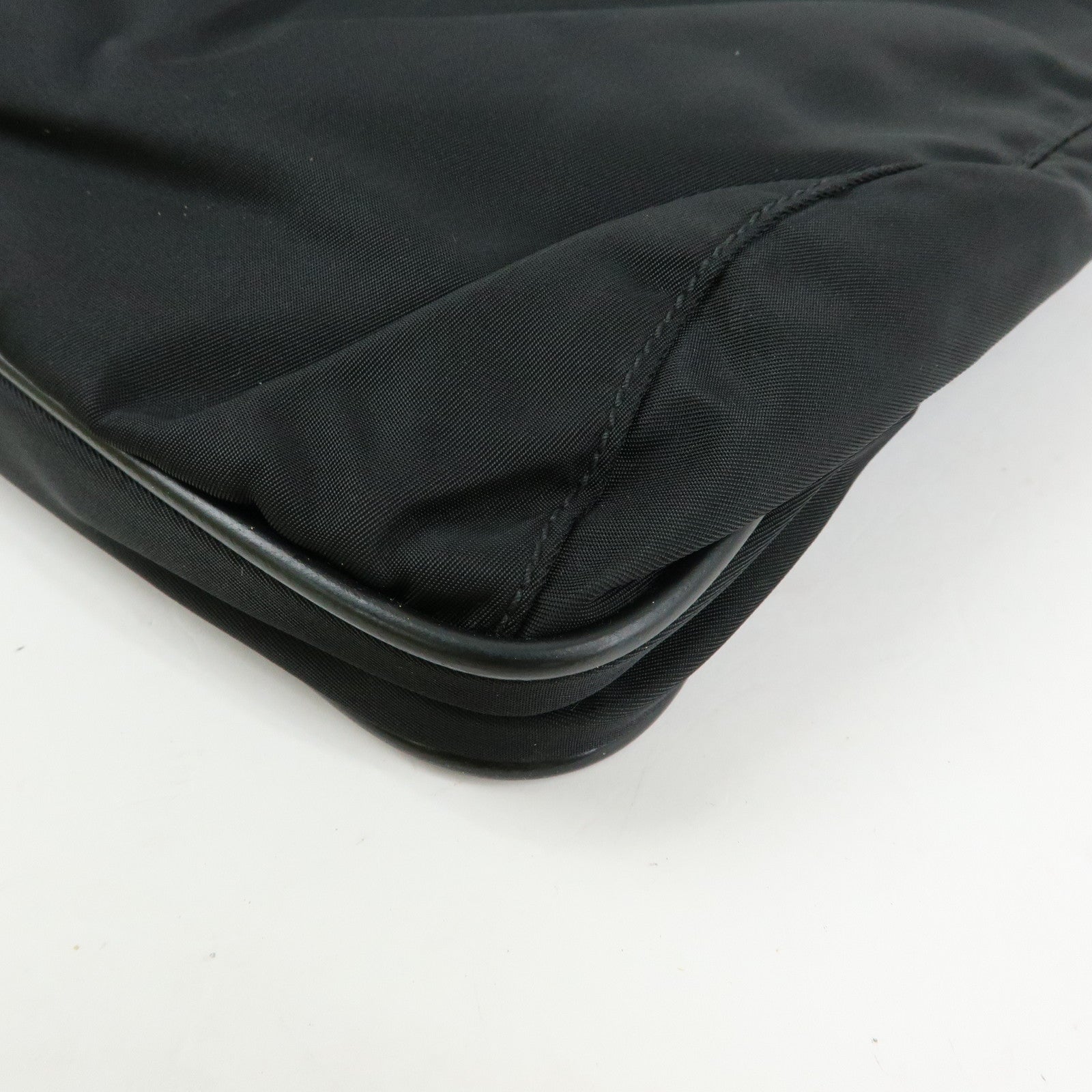 PRADA Triangle Logo Nylon Shoulder Bag Crossbody Bag Black