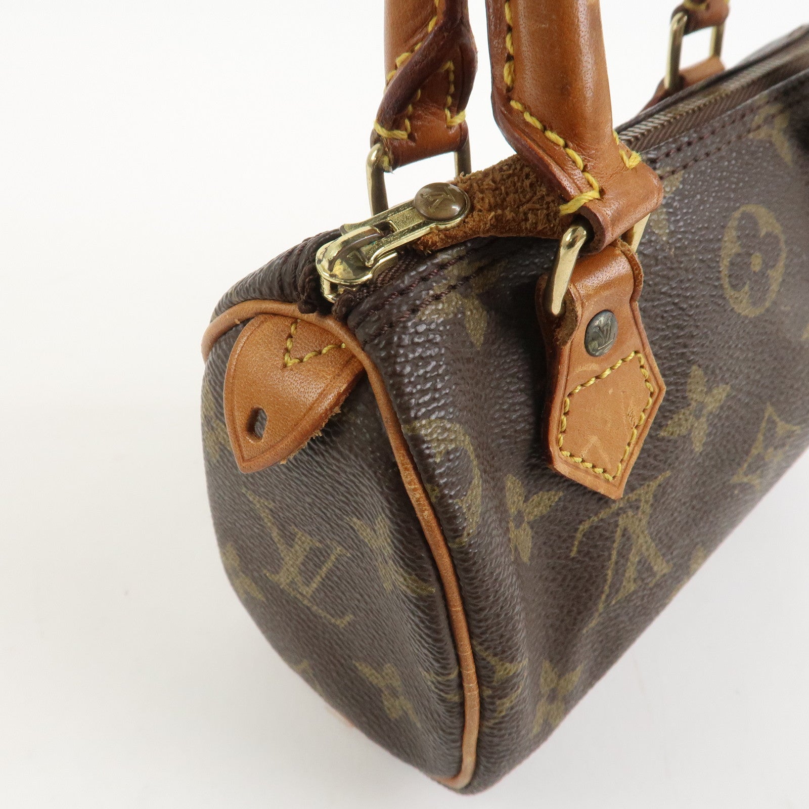 Louis Vuitton Monogram Mini Speedy Hand Bag Brown M41534