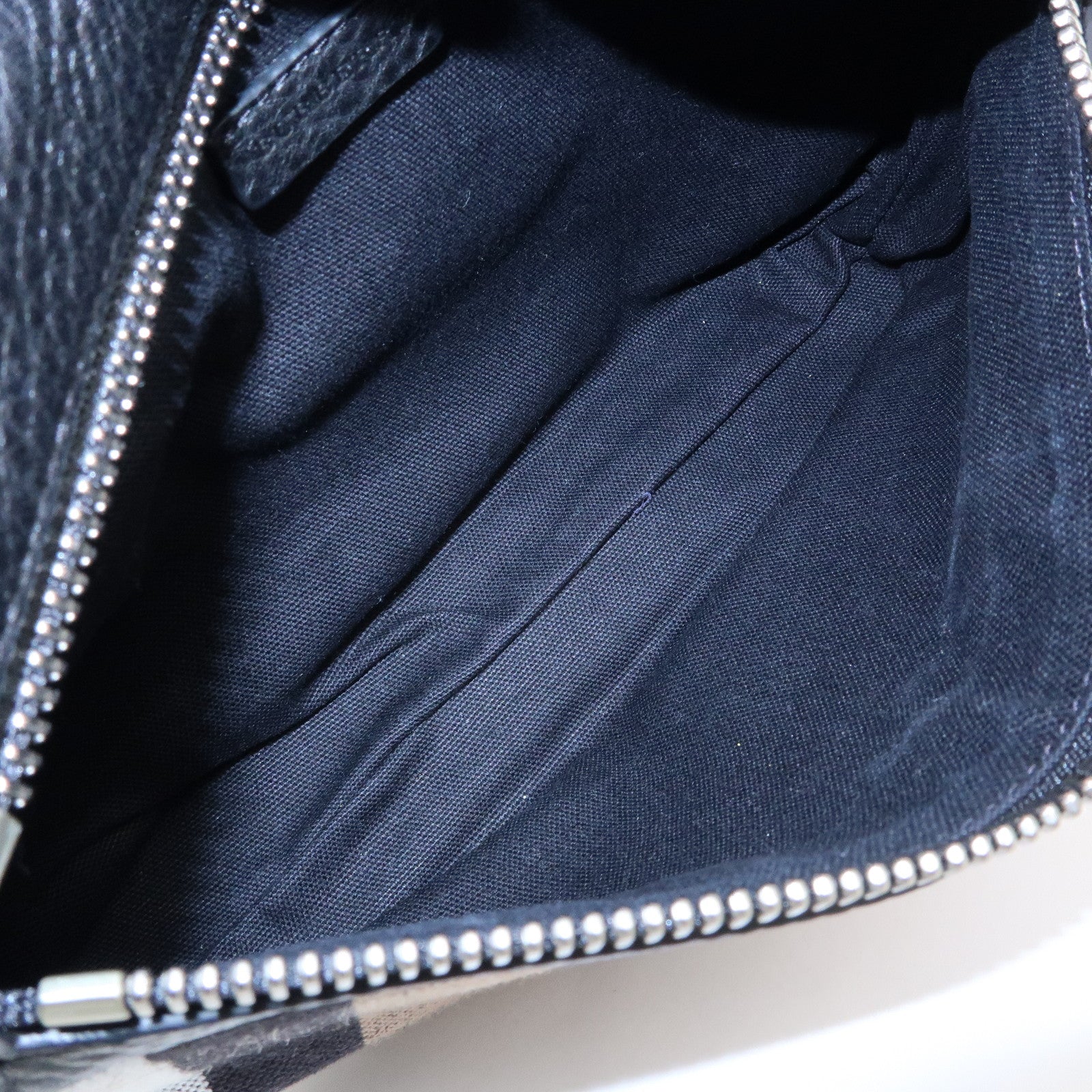 BURBERRY Nova Plaid Canvas Leather Shoulder Bag Beige Black