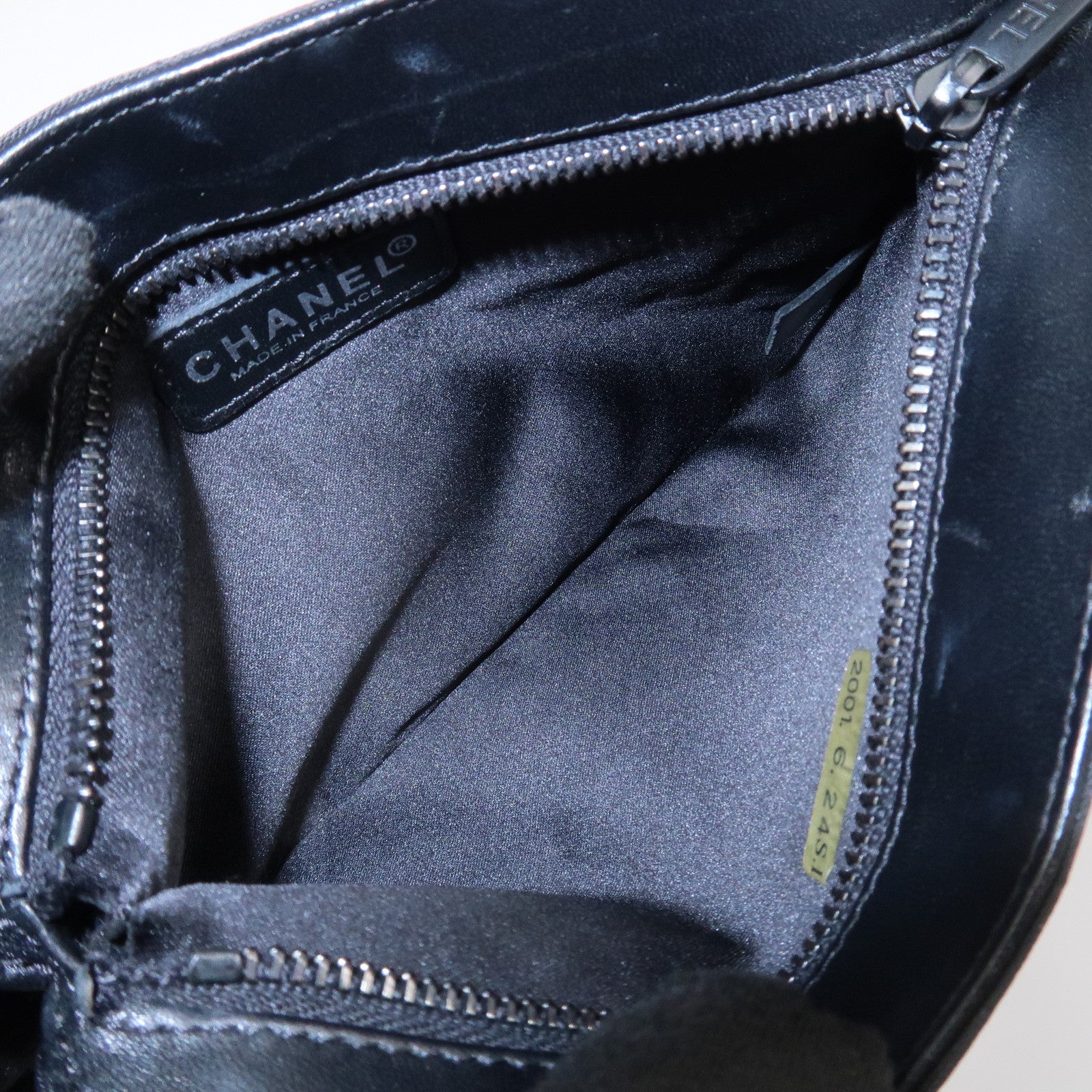 CHANEL Sports Line Nylon Leather Small Pouch Cosmetic Pouch Black