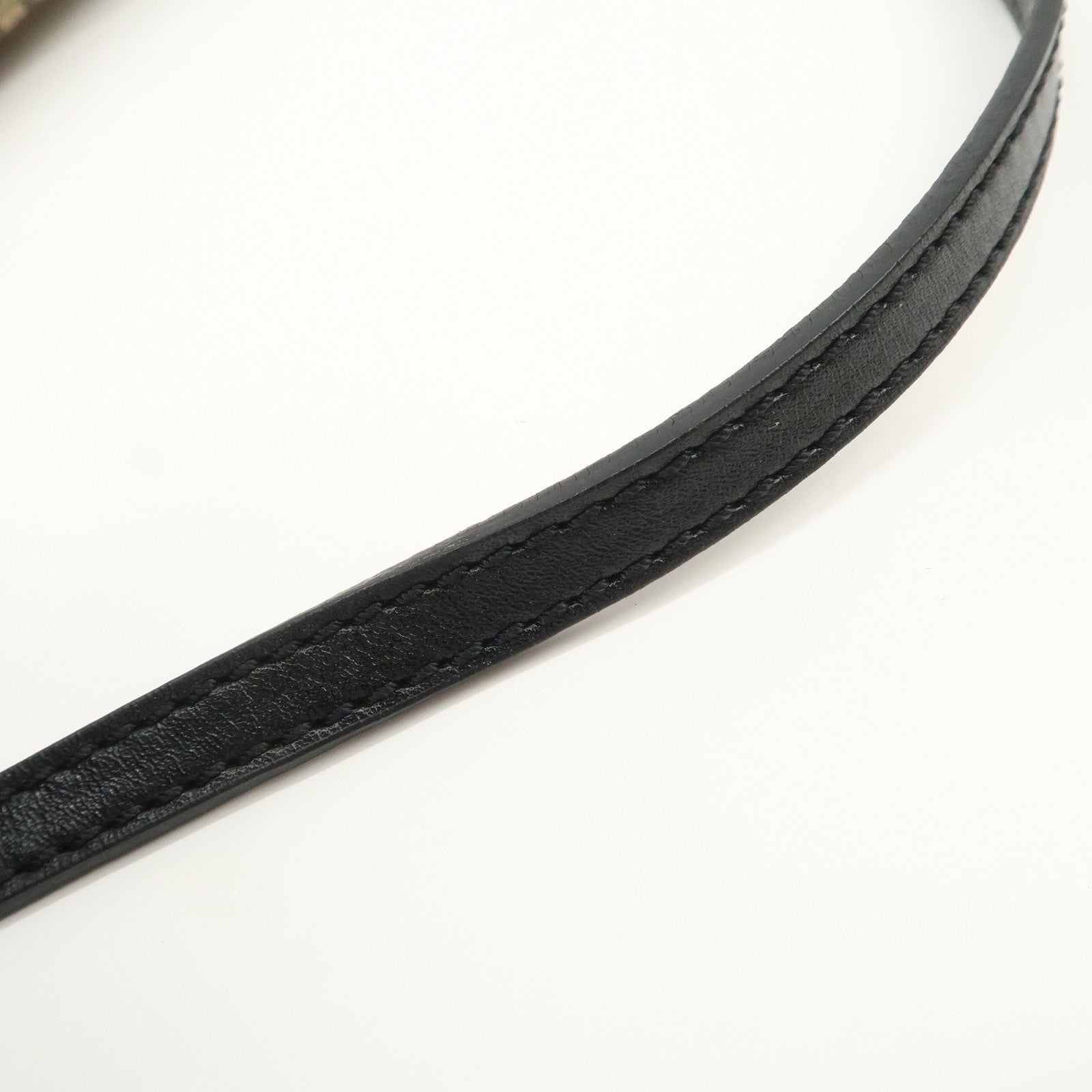 FENDI Zucchino Canvas Leather Shoulder Bag Beige Black 8BR312