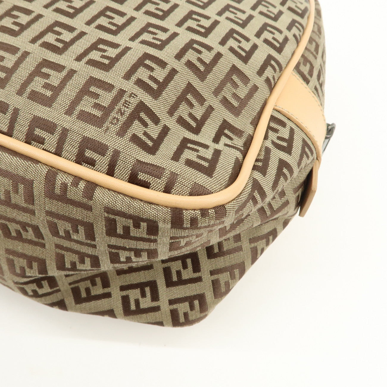 FENDI Zucchino Canvas Hand Bag Shoulder Bag Brown 8BN005