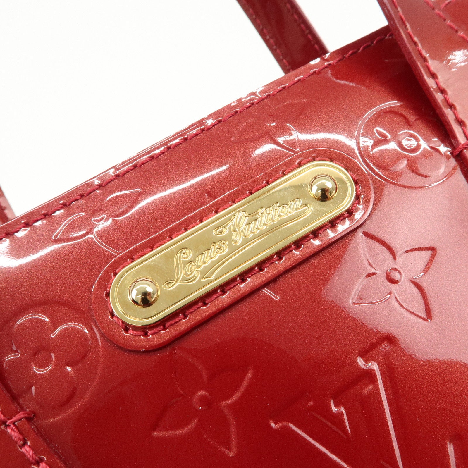 Louis Vuitton Monogram Vernis Wilshire PM Hand Bag Red M93642