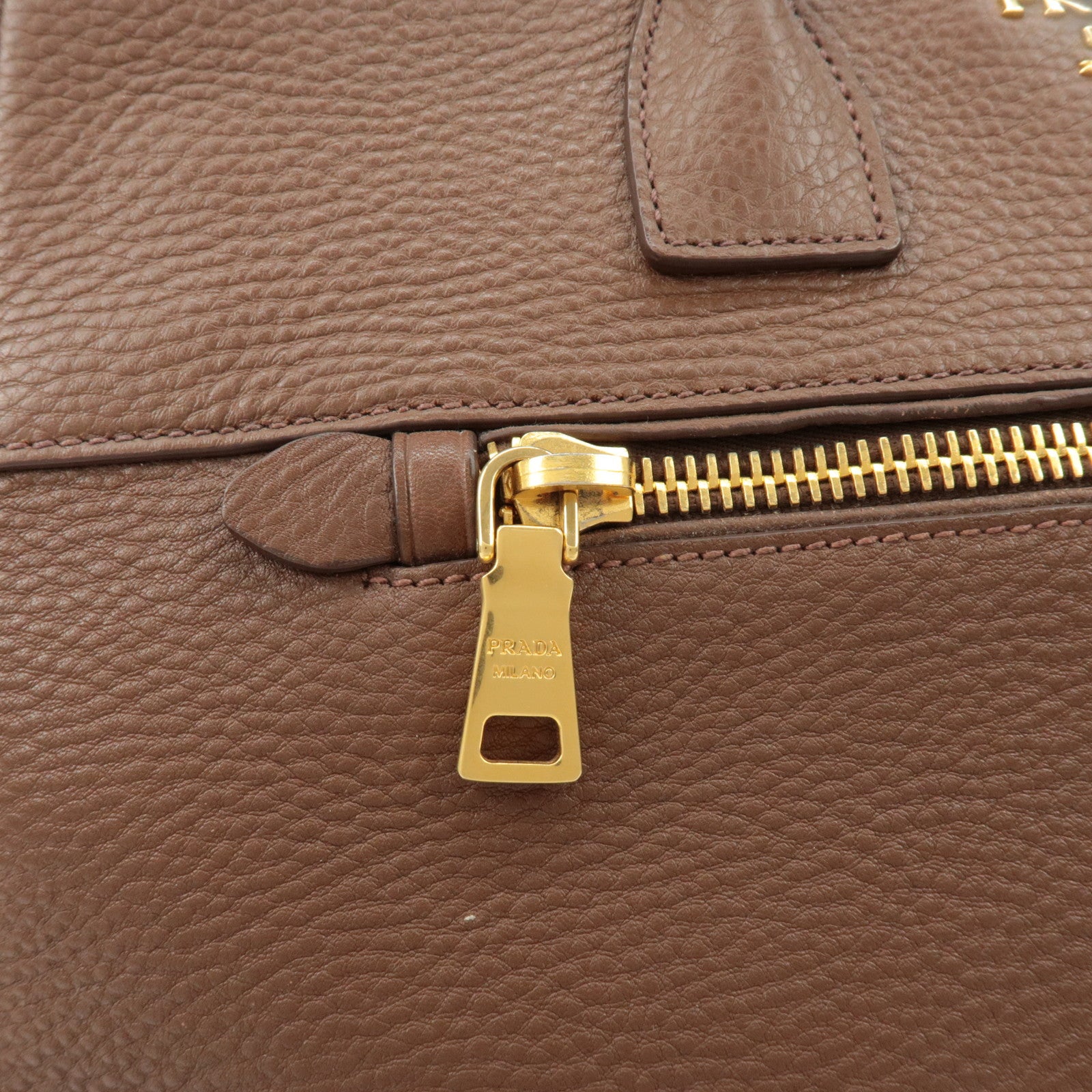 PRADA Vitello Daino Leather 2Way Tote Bag Shoulder Bag BN2545 Used