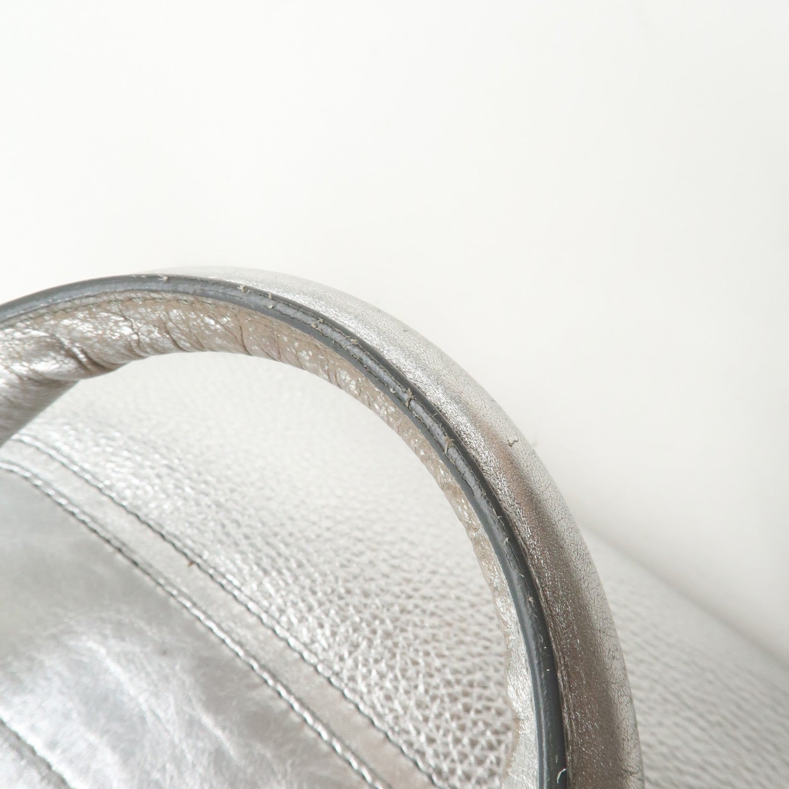 CELINE Leather Boogie Bag Hand Bag Tote Bag Silver