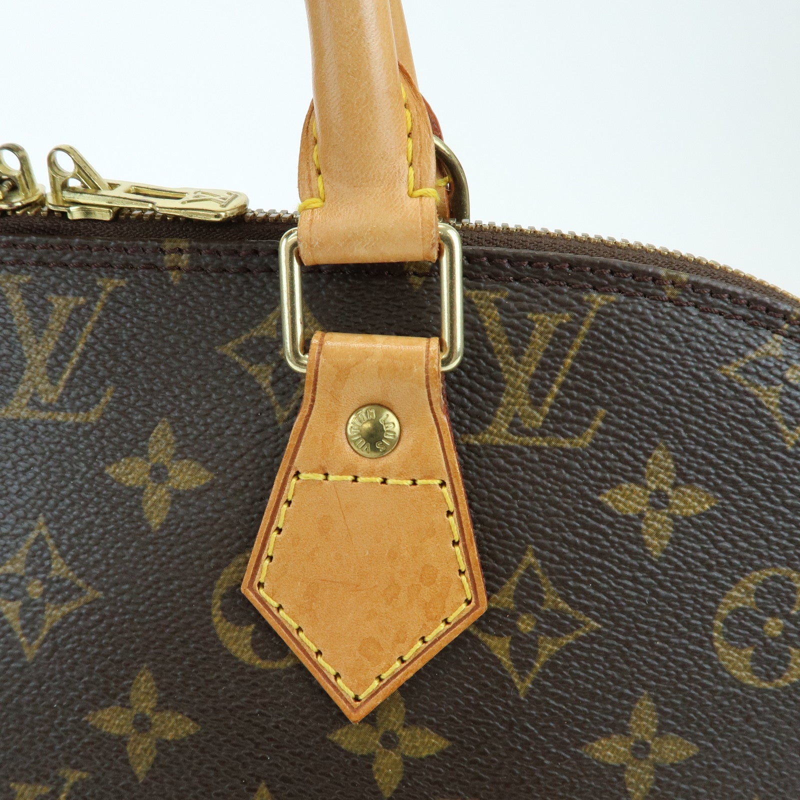 Louis Vuitton Monogram Alma Canvas Leather Hand Bag Brown M51130