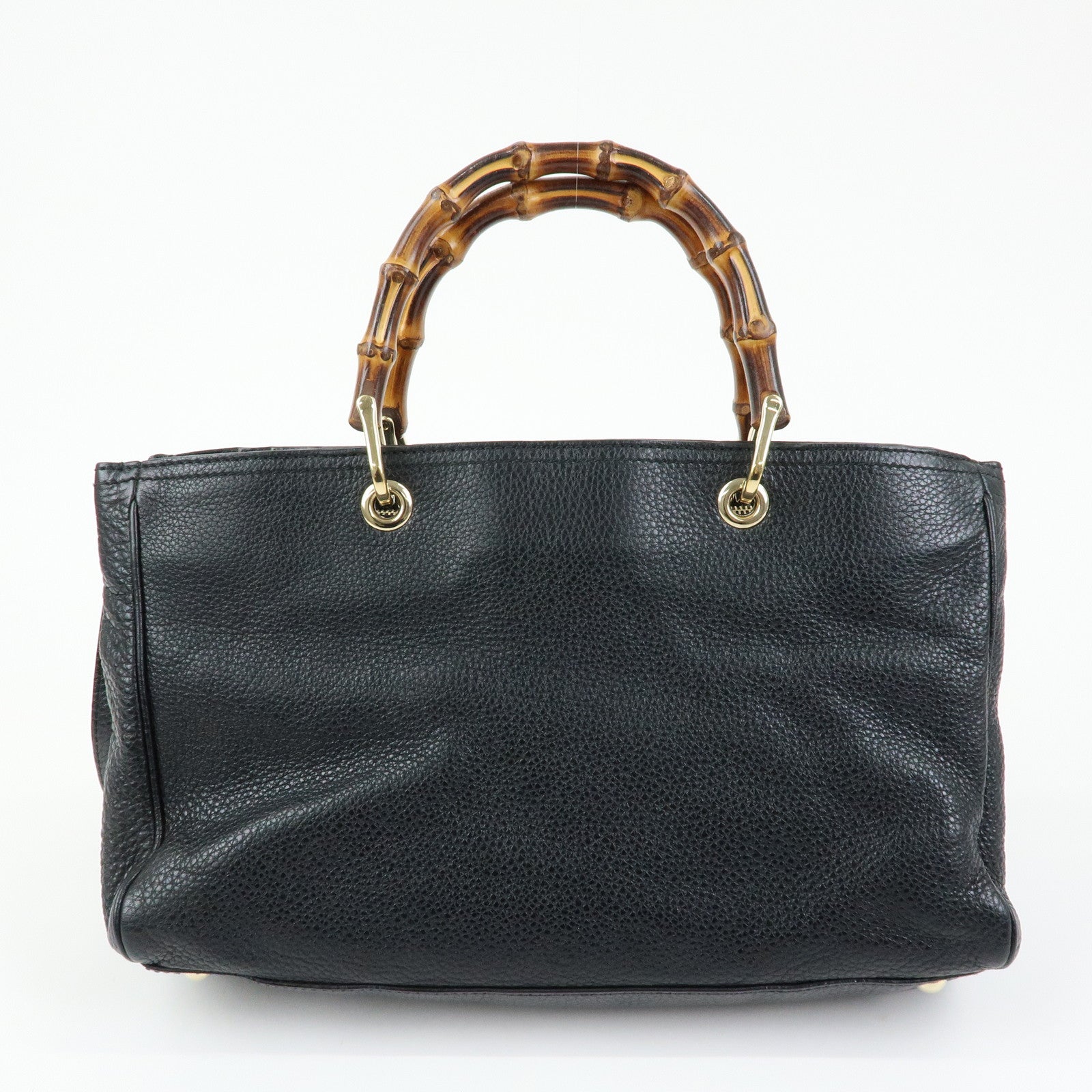 GUCCI Bamboo Leather Shopper Medium 2Way Bag Shoulder Bag 323660