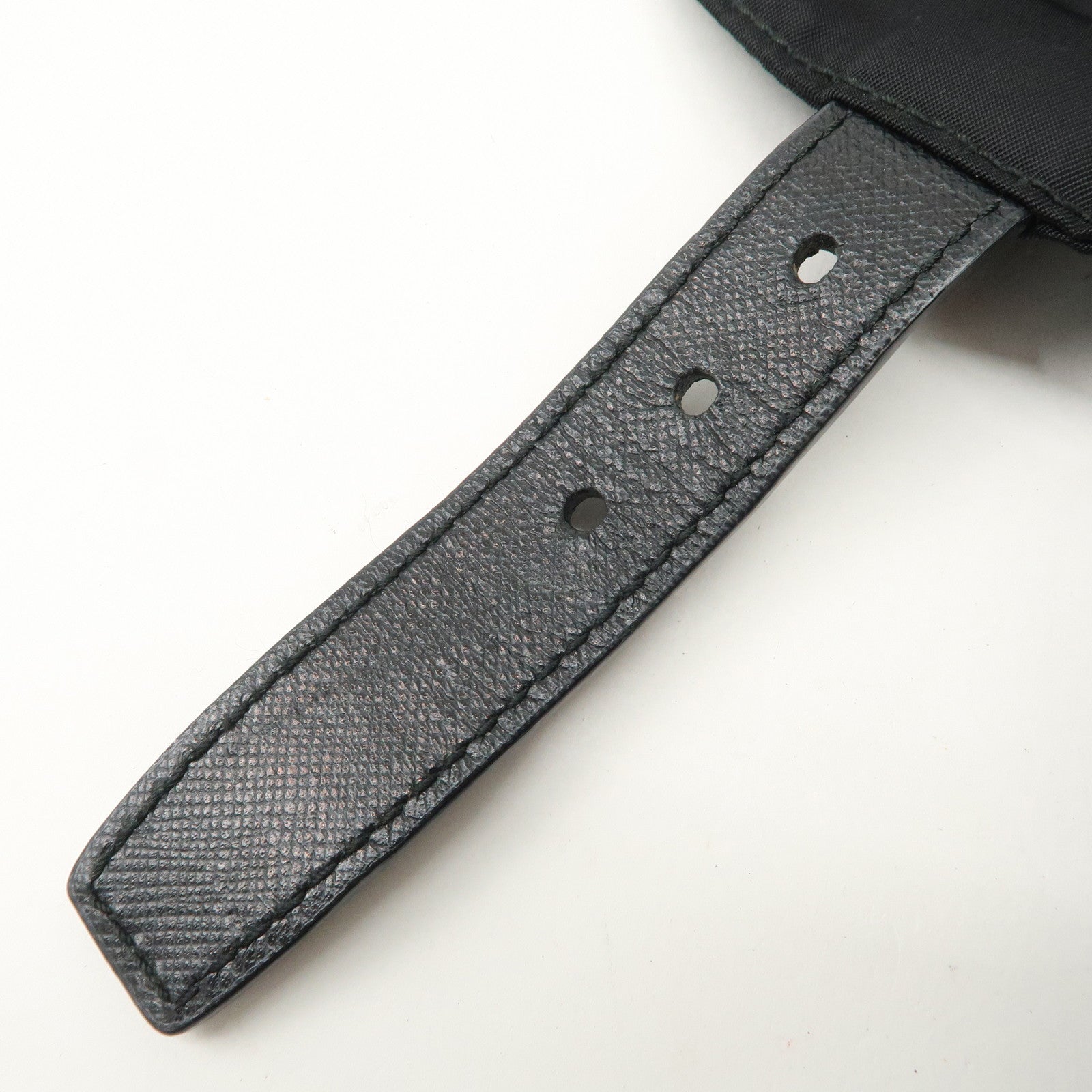 PRADA Triangle Logo Nylon Leather Backpack Rucksack Black 1BZ032