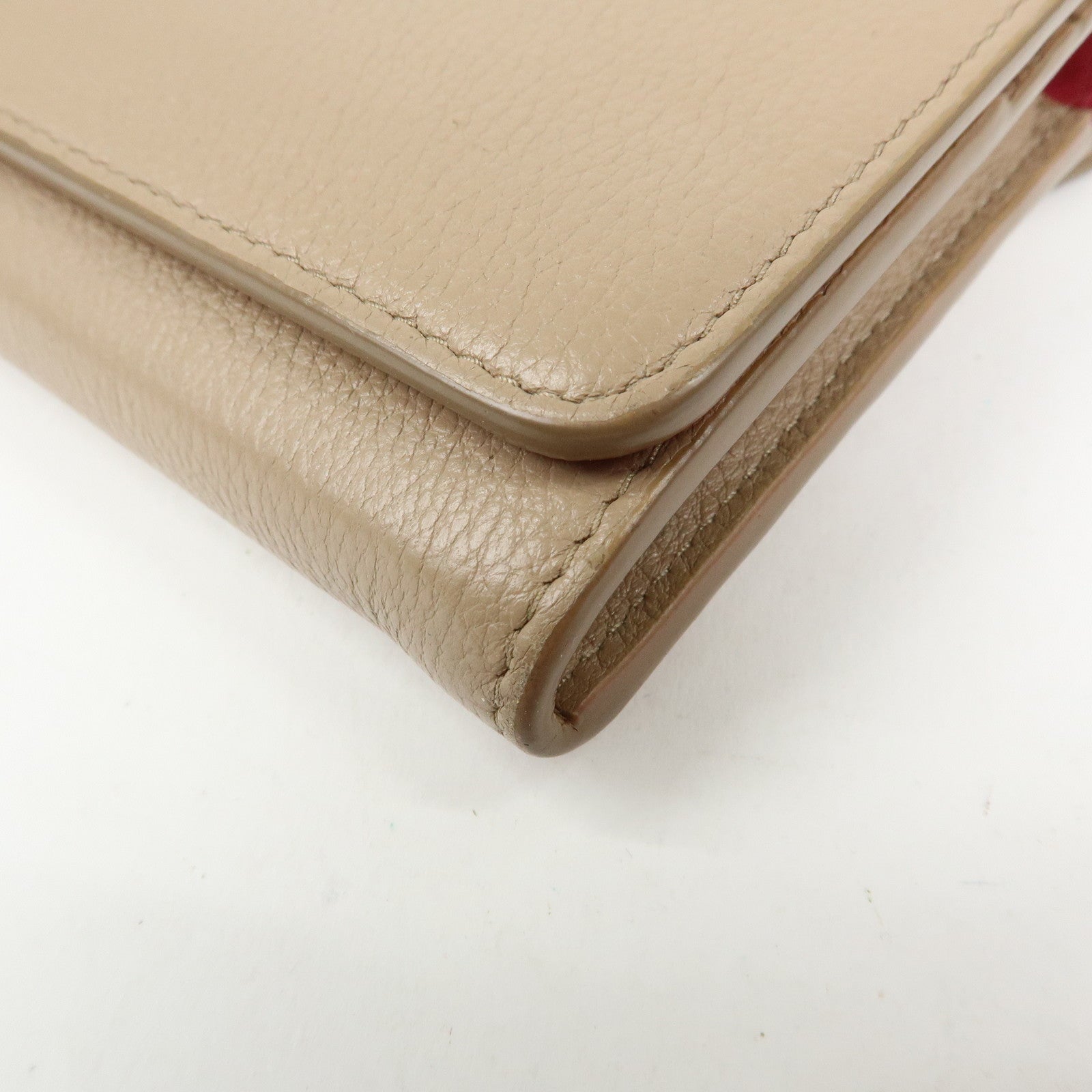 PRADA Saffiano Leather Flap Bi-Fold Long Wallet Pink Beige 1MH132