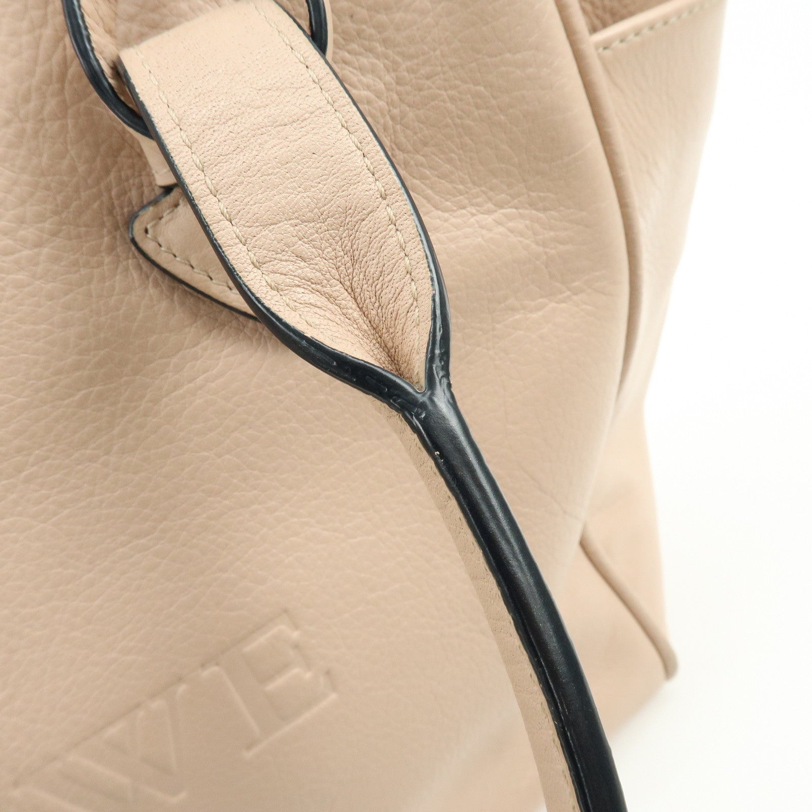 LOEWE Heritage Calf Leather Tote Bag Hand Bag Light Pink