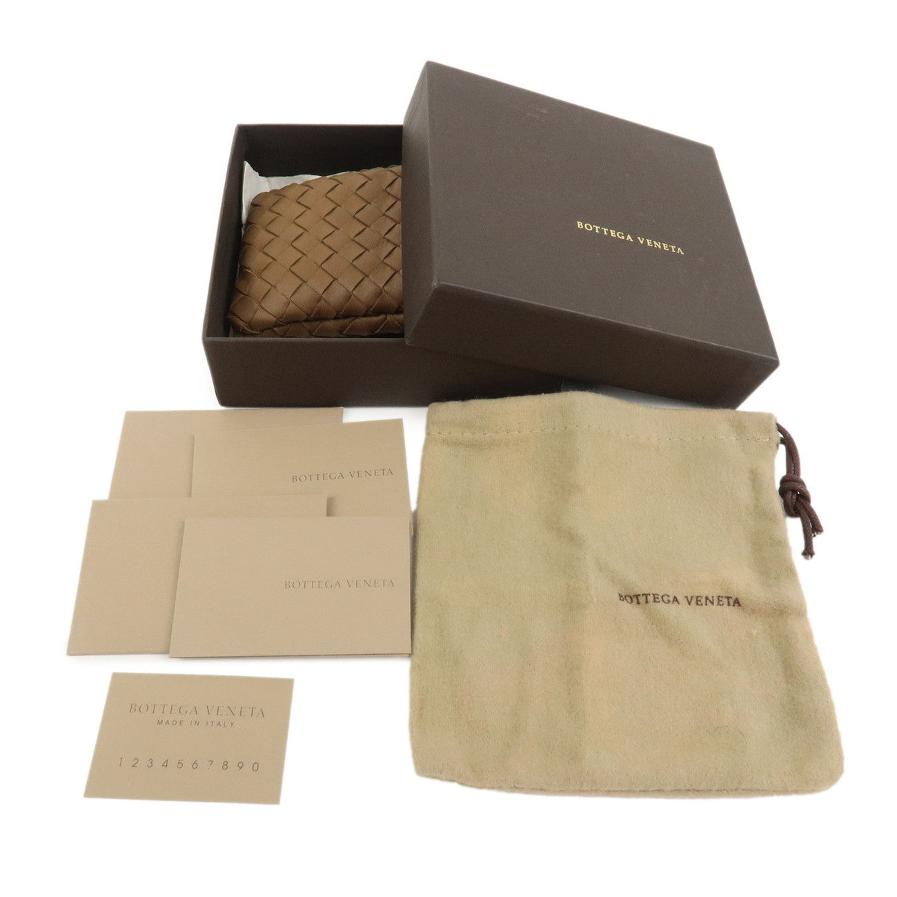 BOTTEGA VENETA Intrecciato Leather Phone Pouch Brown 172765