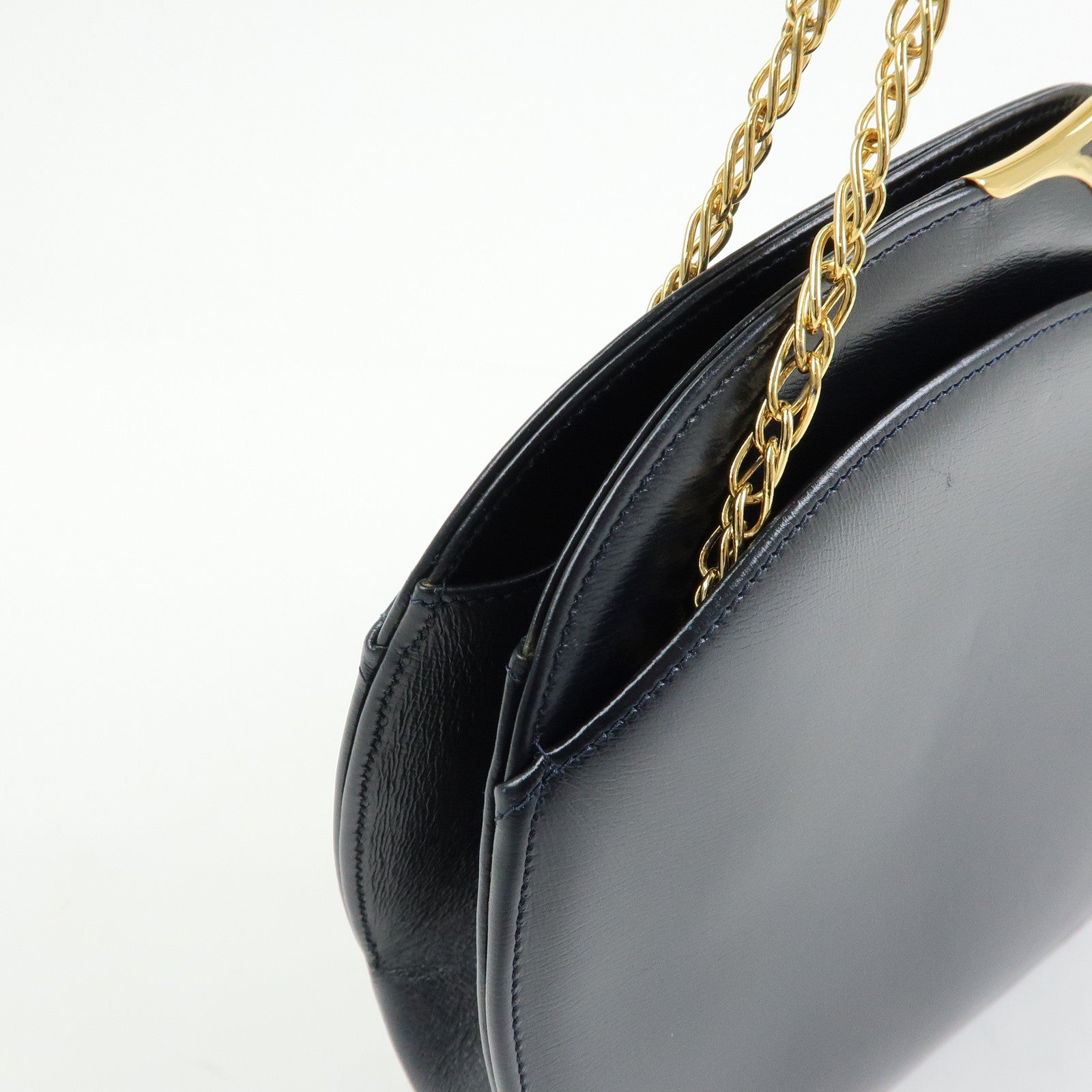 Cartier Sapphire Line Leather Shoulder Bag Crossbody Bag Dark Navy