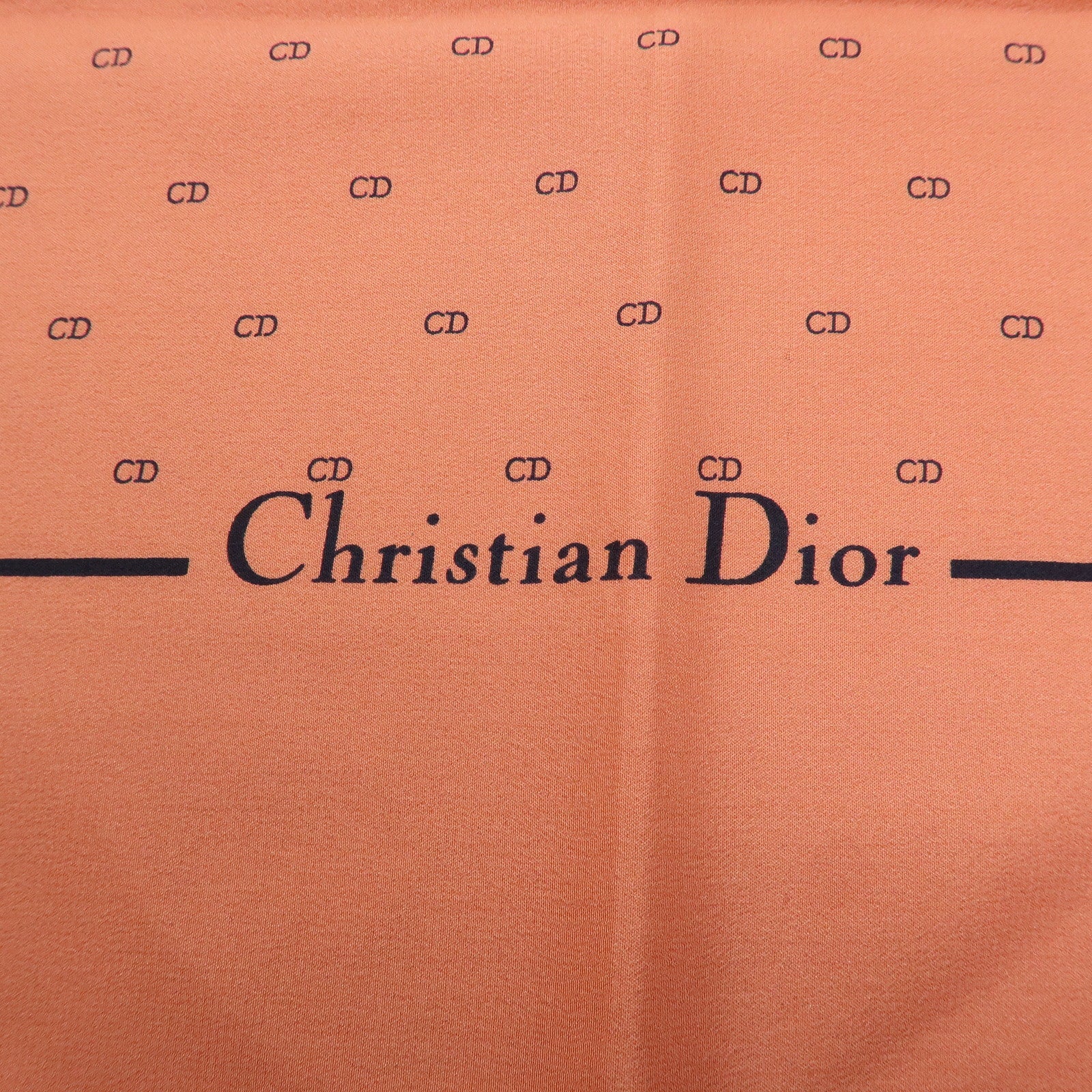 Christian Dior CD Logo Silk 100% Scarf Brown Black