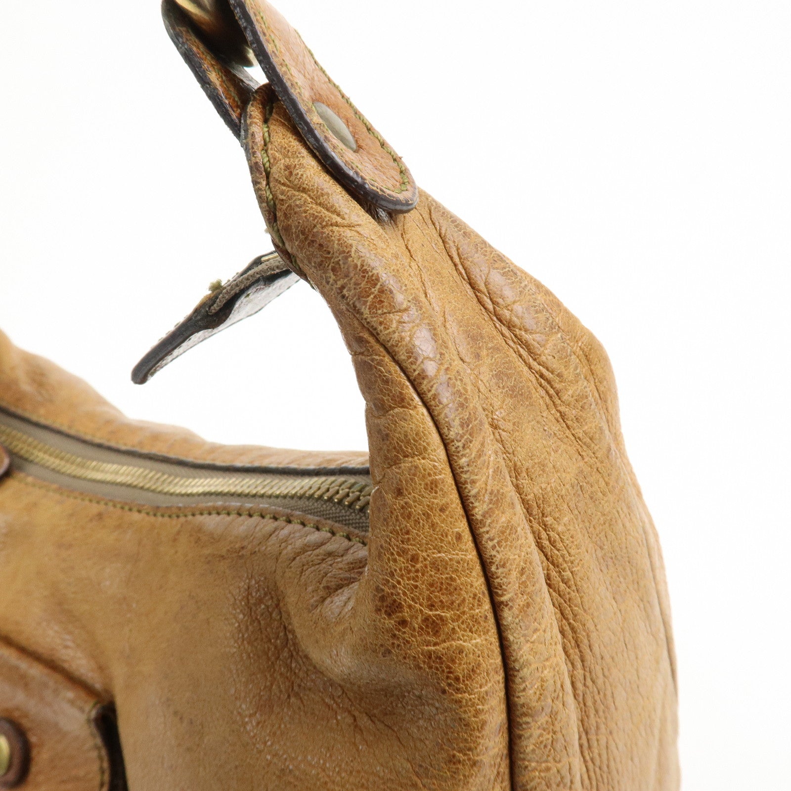 Chloe Leather Heloise Shoulder Bag Hand Bag Brown