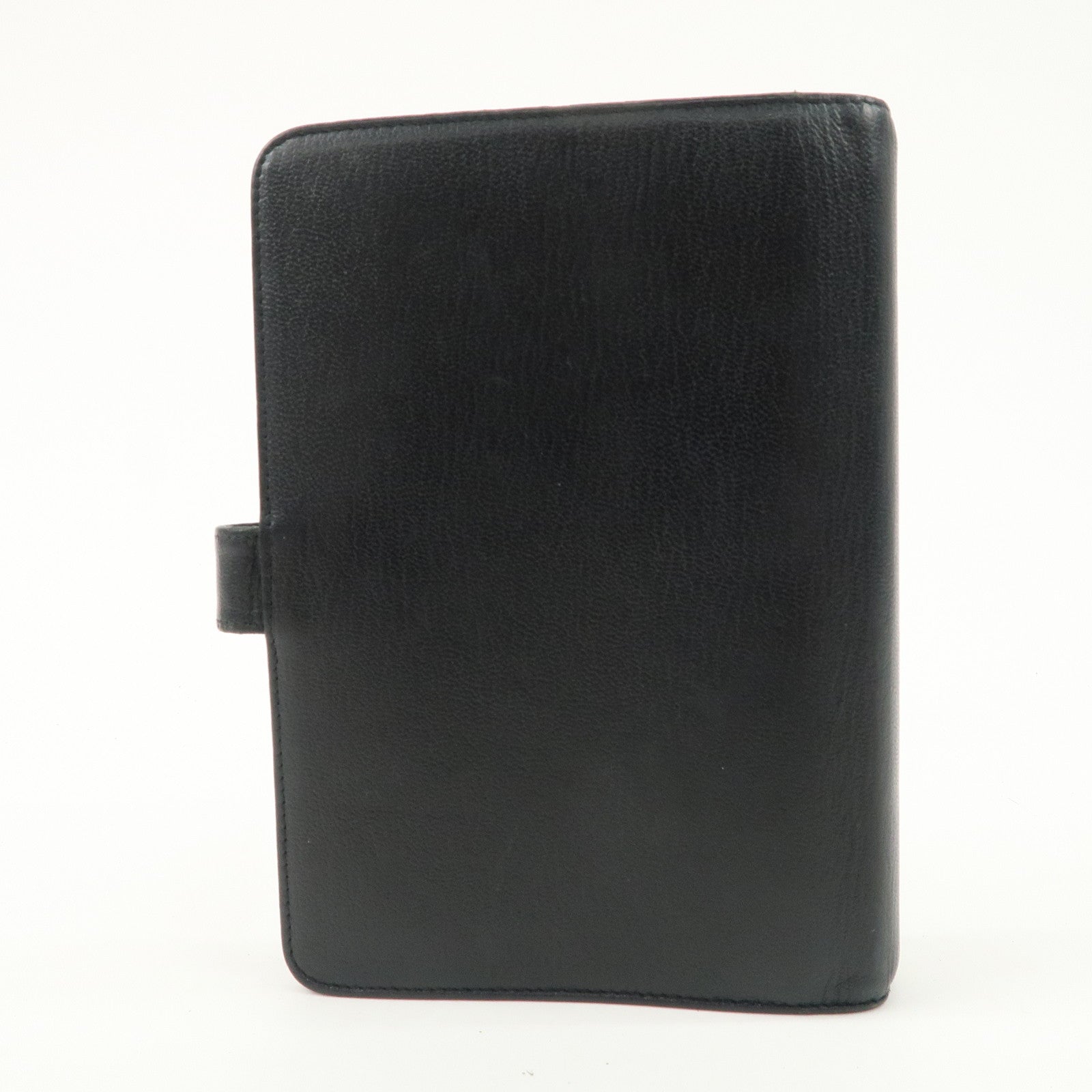 CHANEL COCO Mark Leather Planner Cover Black Gold Hardware Used