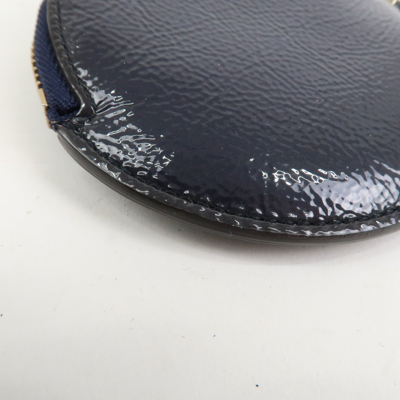 GUCCI Interlocking G Patent Leather Coin Case Navy  337946