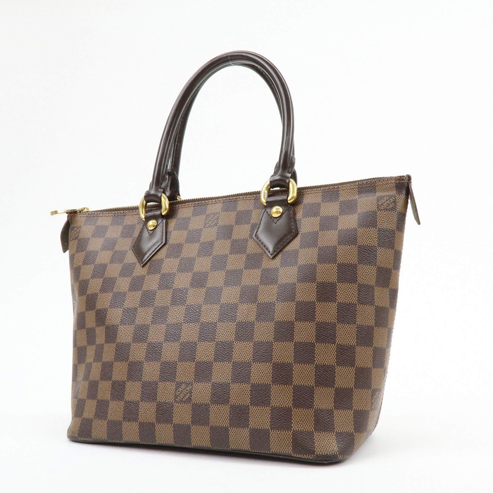 Louis Vuitton Damier Ebene Saleya PM Canvas Leather Tote Bag N51183
