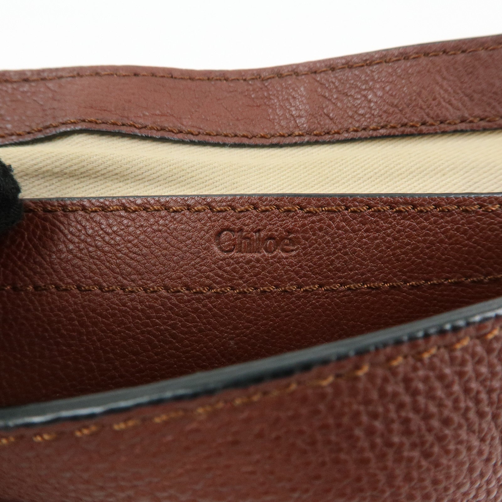 Chloe Elsie Leather 2Way Bag Shoulder Bag Hand Bag Brown