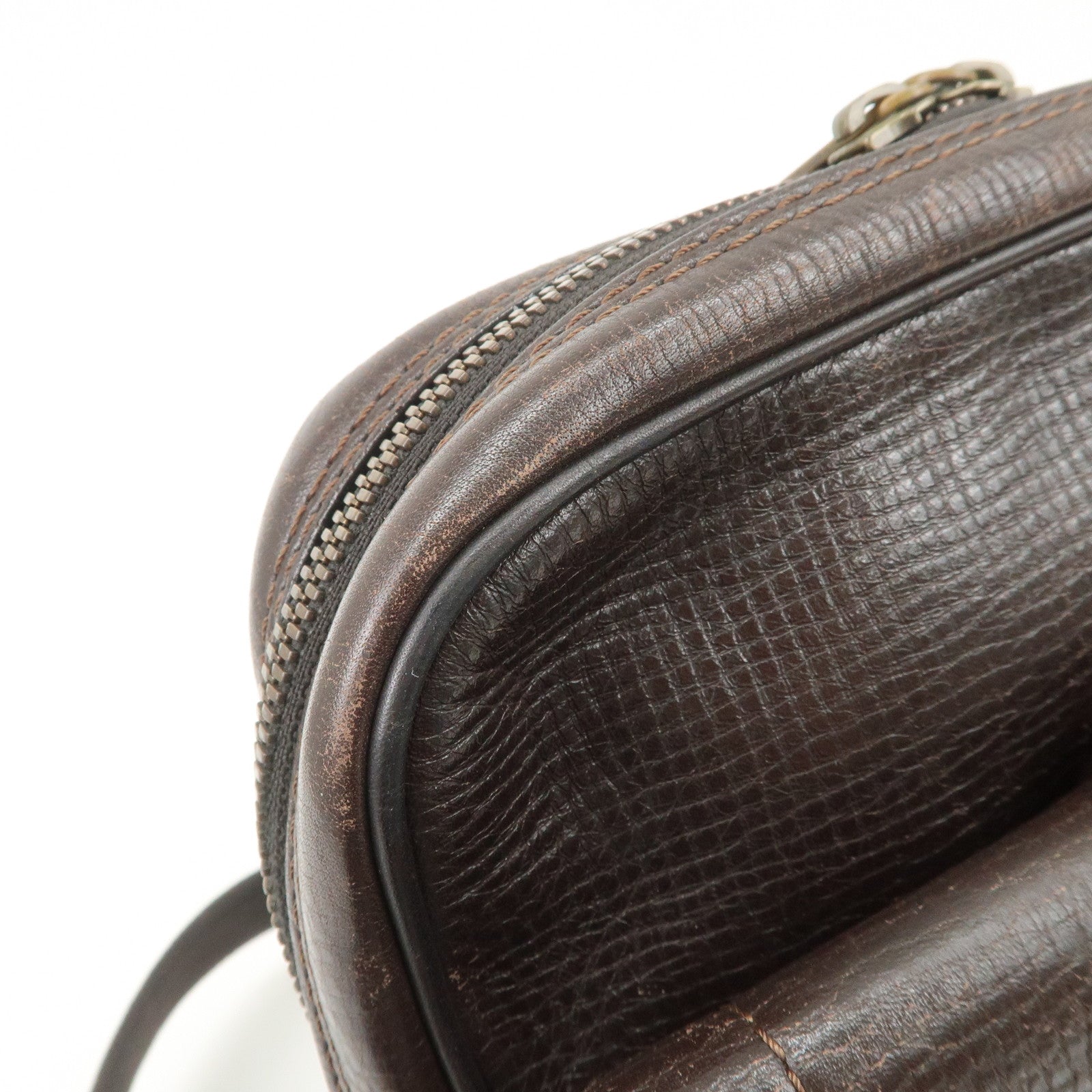Louis Vuitton Utah Leather Irokuwa Crossbody Bag Cafe M92534 Used