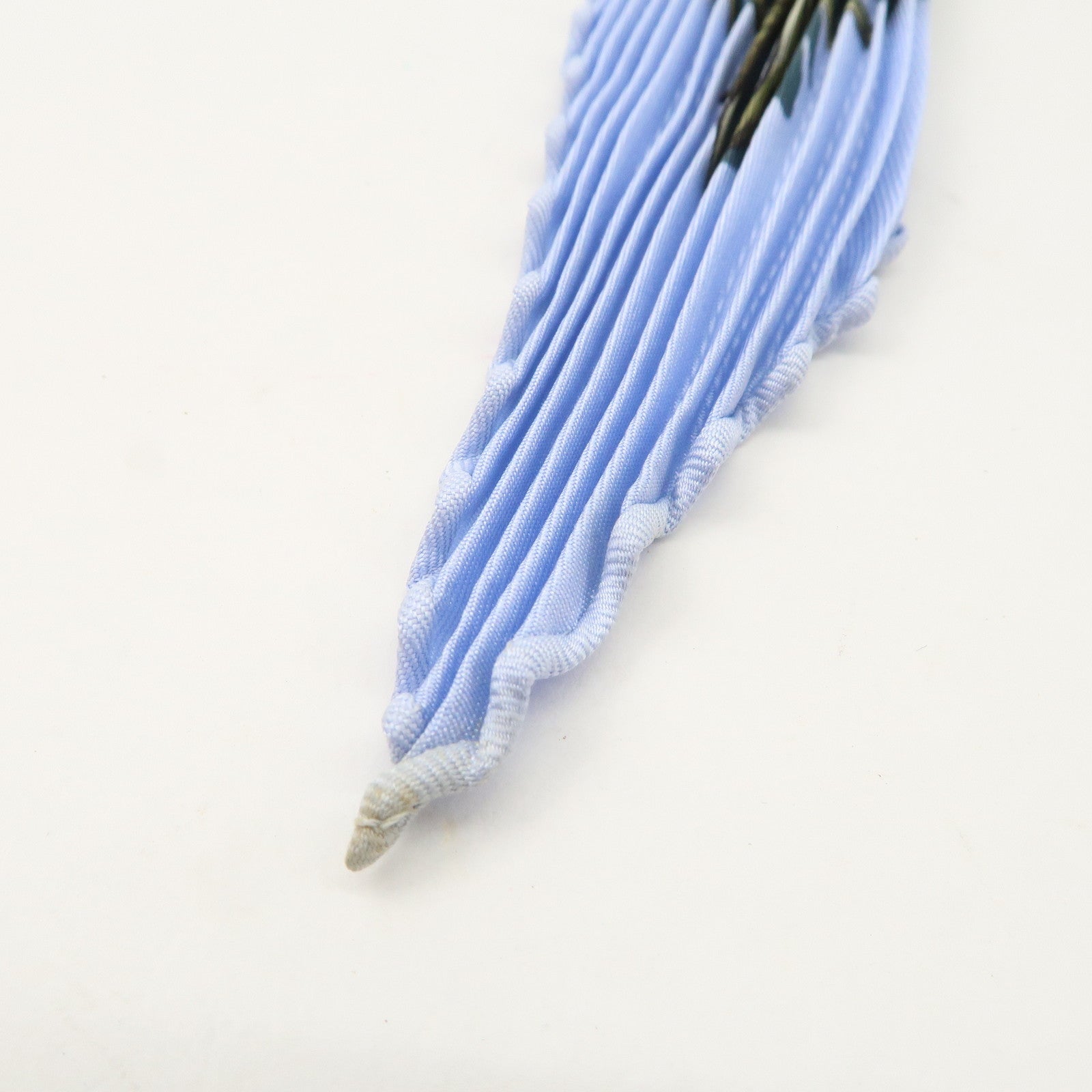 HERMES Pleats Carre Silk 100% Scarf DIES ET HORE Blue Ivory Used