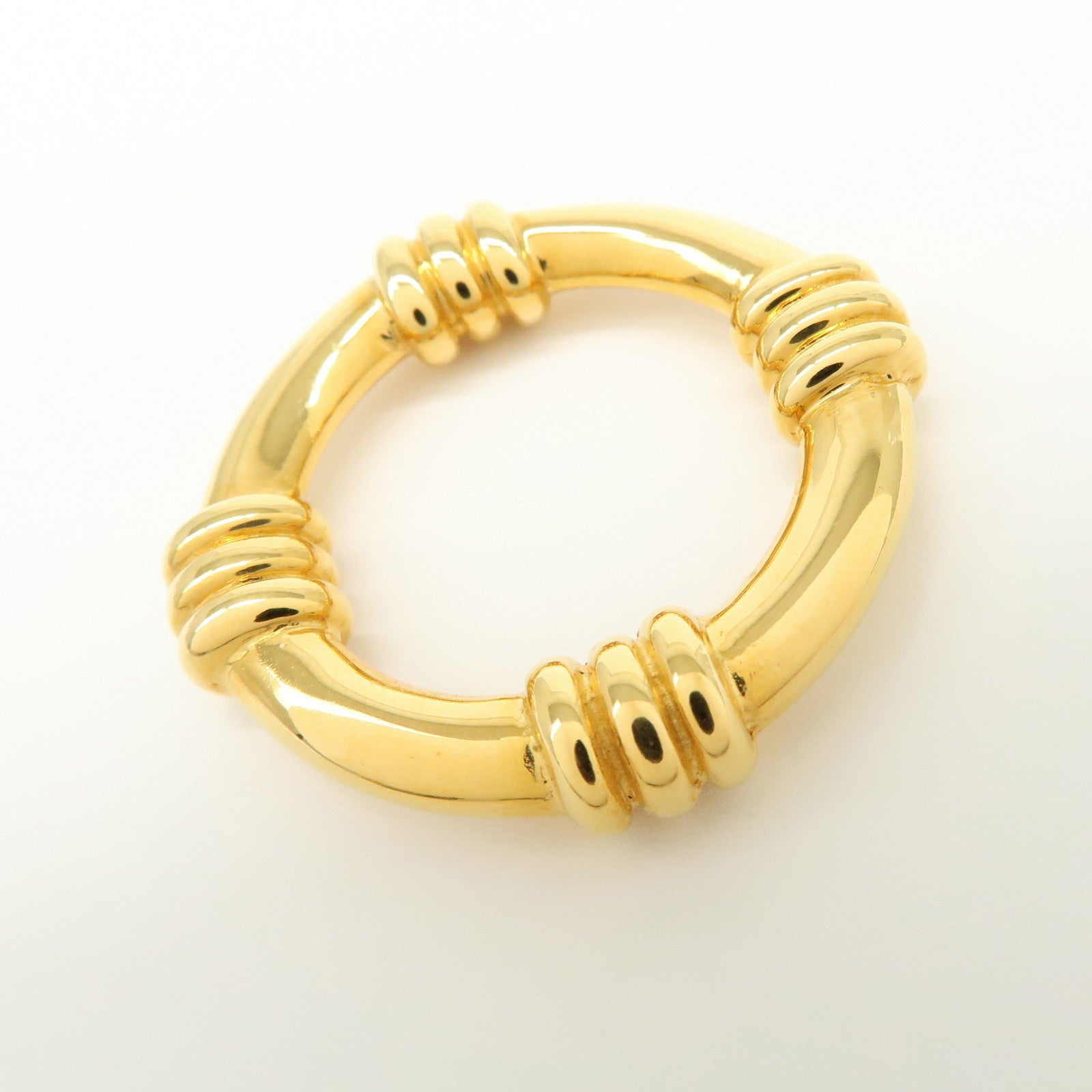 HERMES Boué Metal Scarf Ring Gold