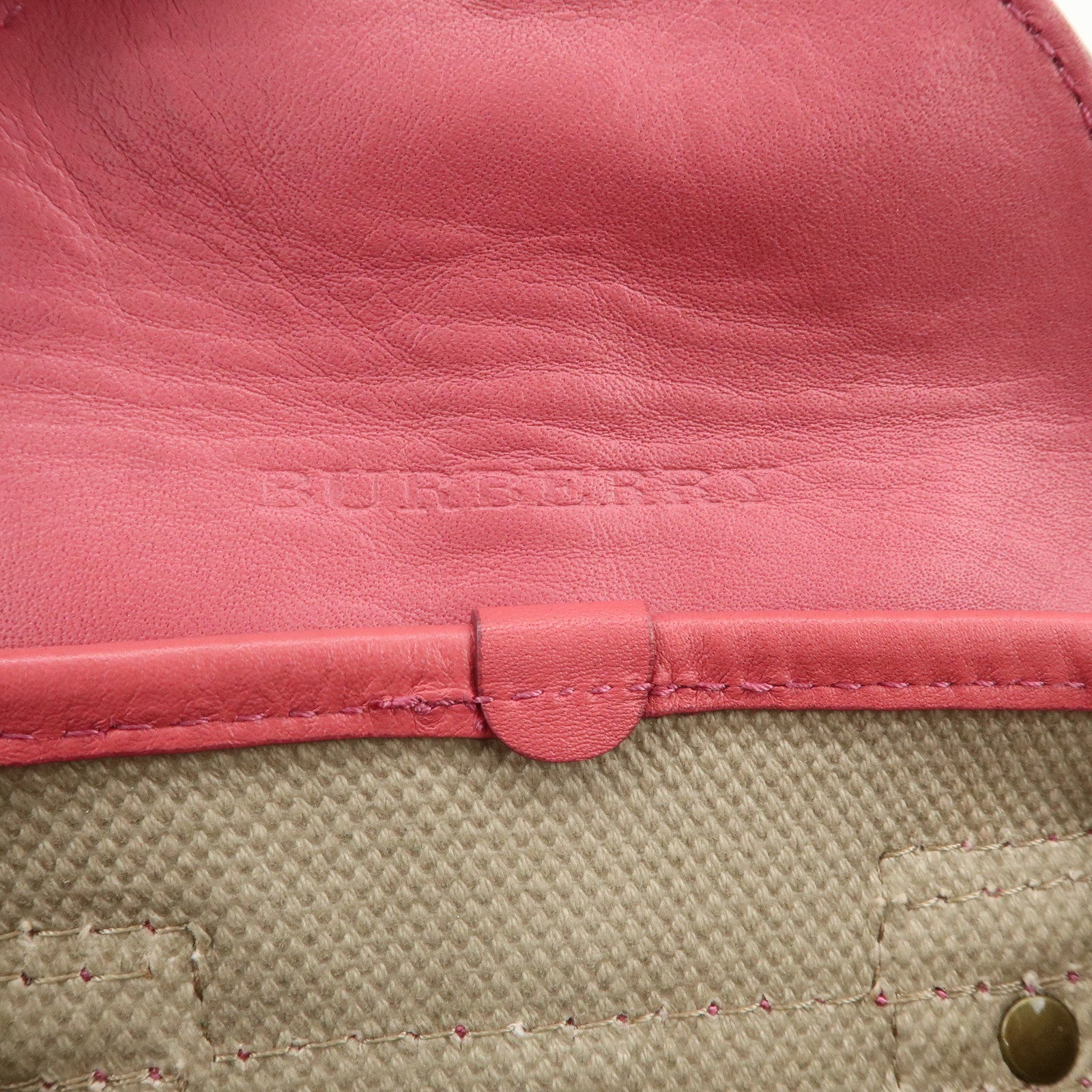 BURBERRY Children Canvas Leather Mini Rucksack Backpack Beige Pink