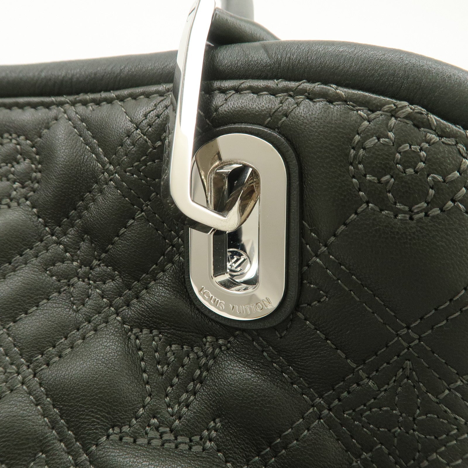 Louis Vuitton Monogram Antheia PM Leather Hand Bag Dark Green