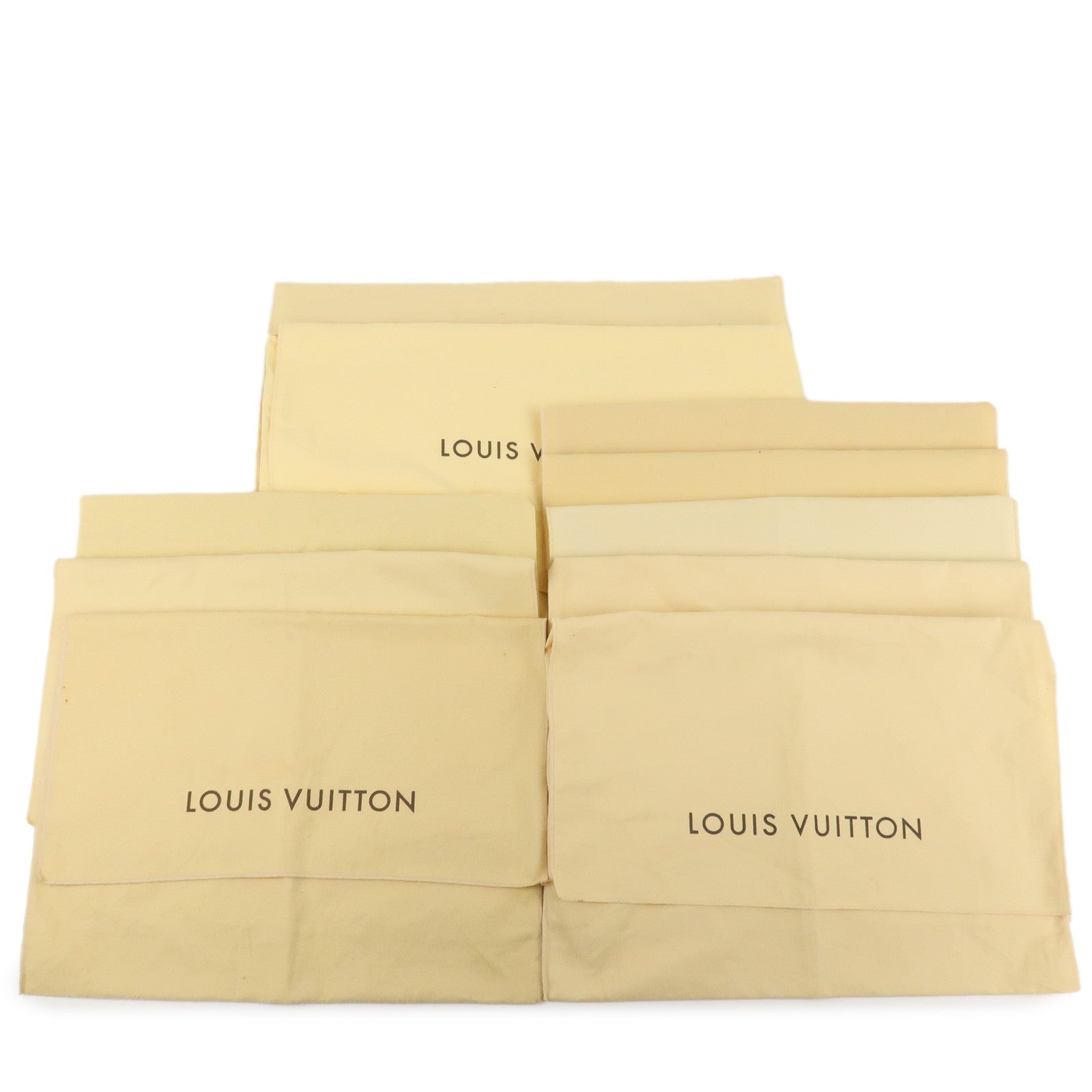 Louis Vuitton Set Of 10 Dust Bag Storage Bag Flap Style Beige Used