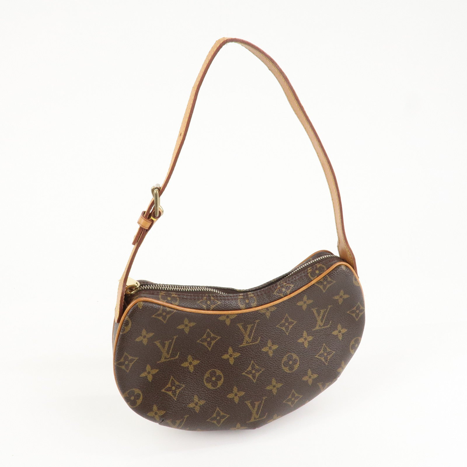 Louis Vuitton Monogram Pochette Croissant Shoulder Bag Brown M51510 Used