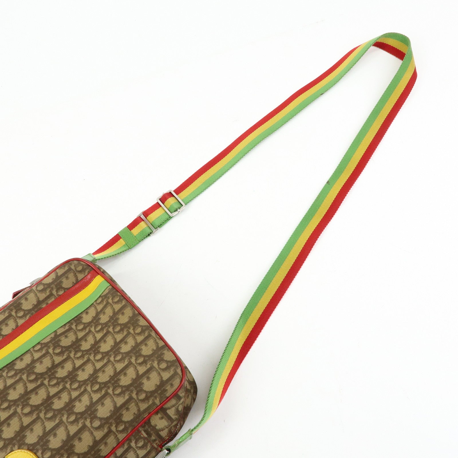 Christian Dior Rasta Trotter PVC Leather Shoulder Bag Brown