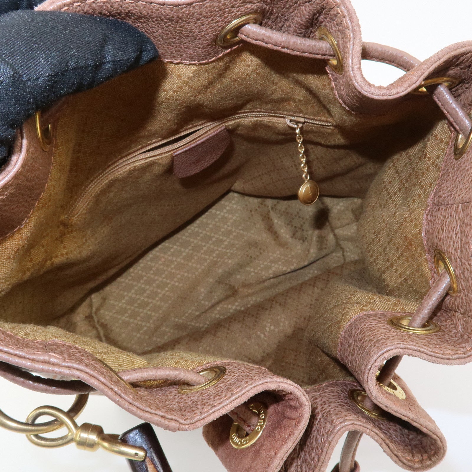 GUCCI Bamboo Suede Leather 2WAY Bag Hand Bag Brown 001・3754・1657