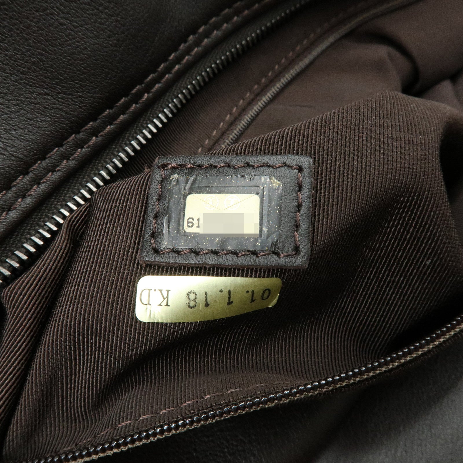 CHANEL COCO Mark Calf Skin Boston Bag Travel Bag Dark Brown