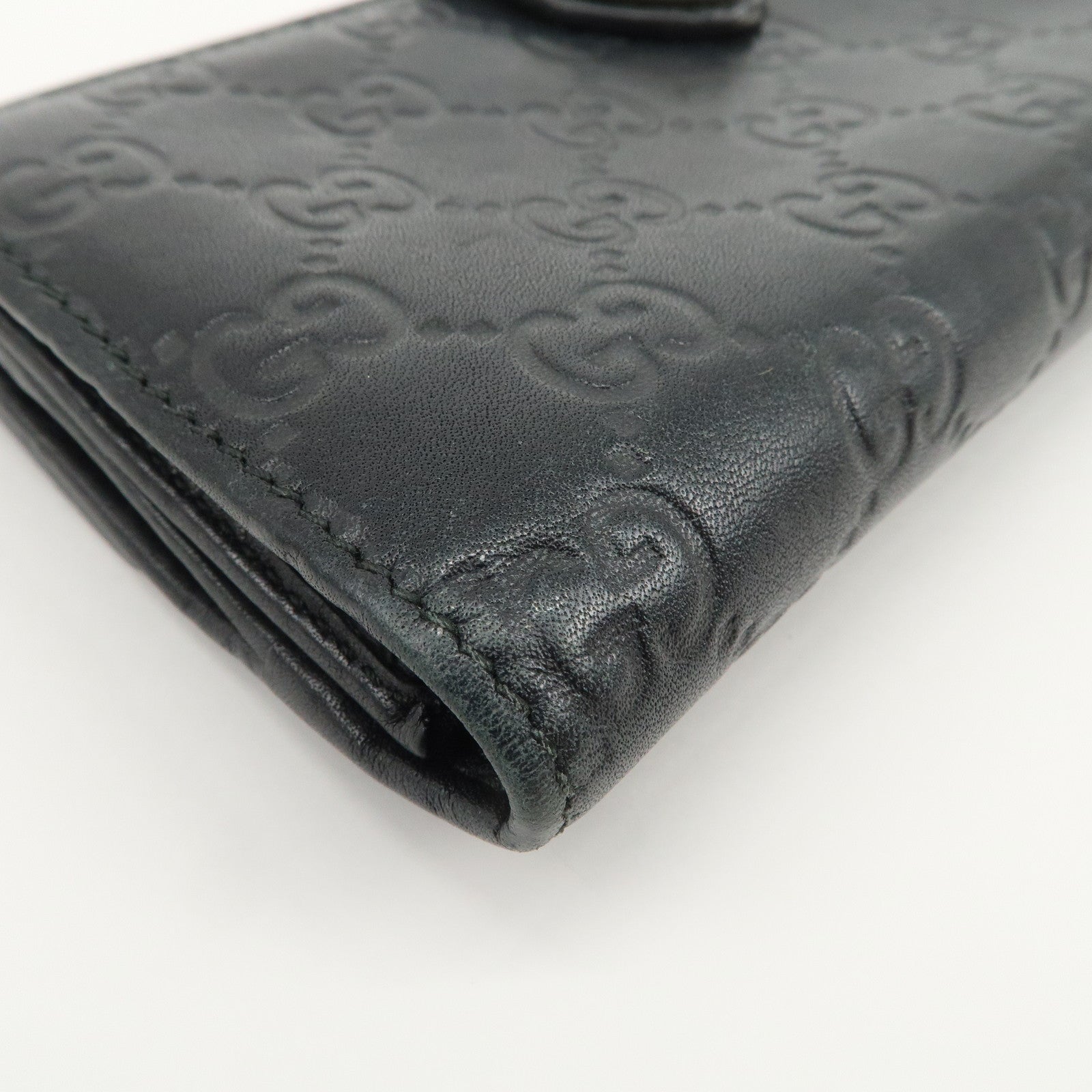 GUCCI Guccissima Lovely Heart W Hook Long Wallet Black 203550