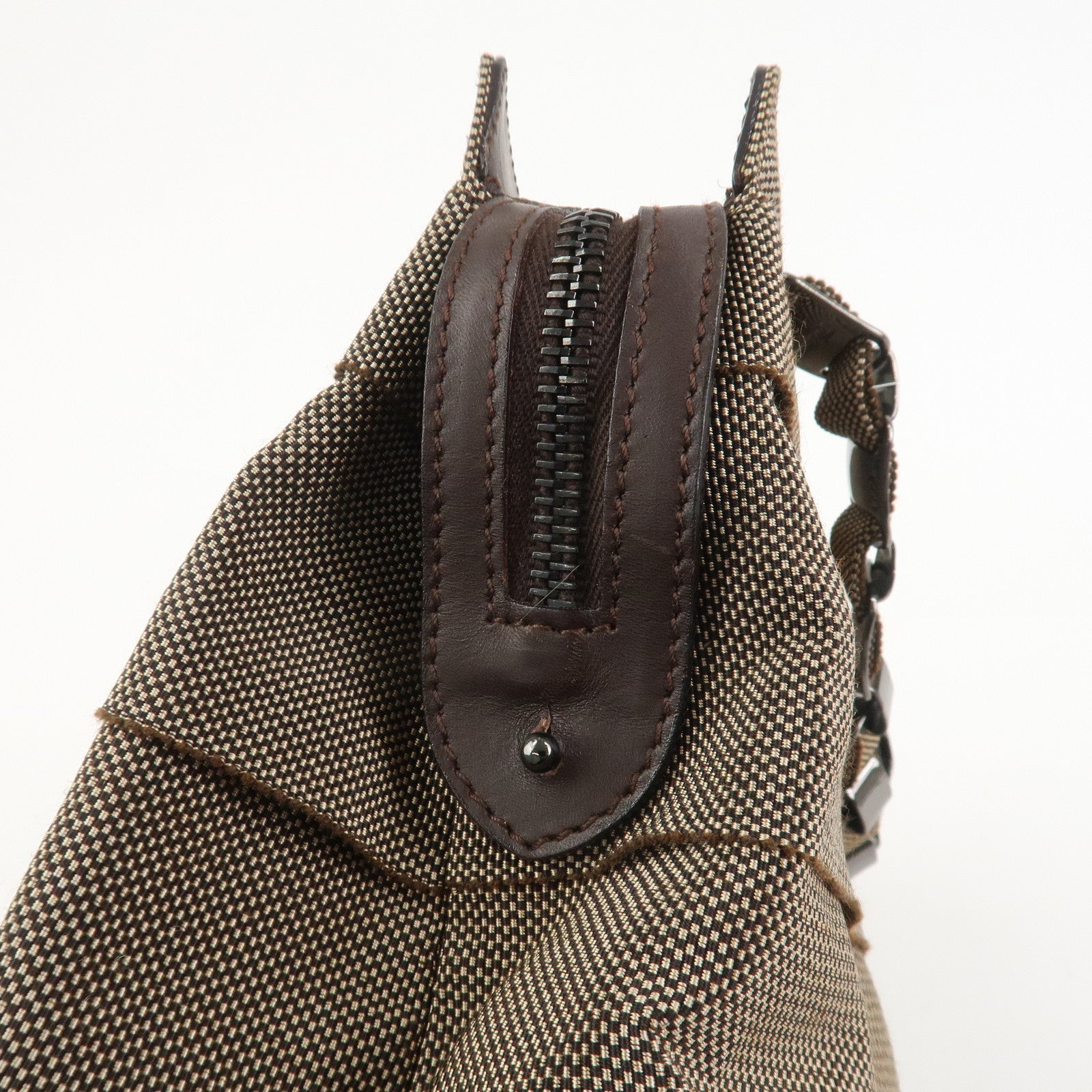 Ferragamo Canvas 2Way Bag Hand Bag Shoulder Bag Brown