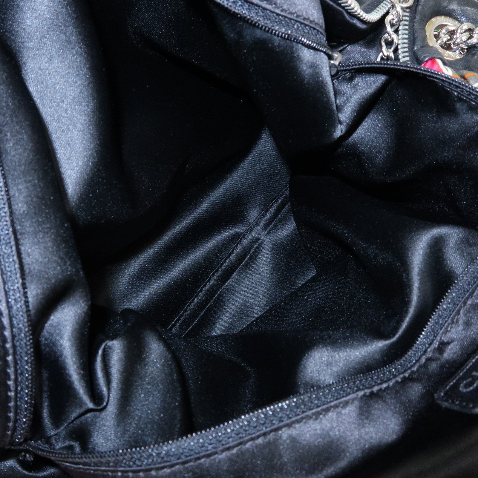 CHANEL Silk Leather Quilting Chain Shoulder Bag Hand Bag Multicolor