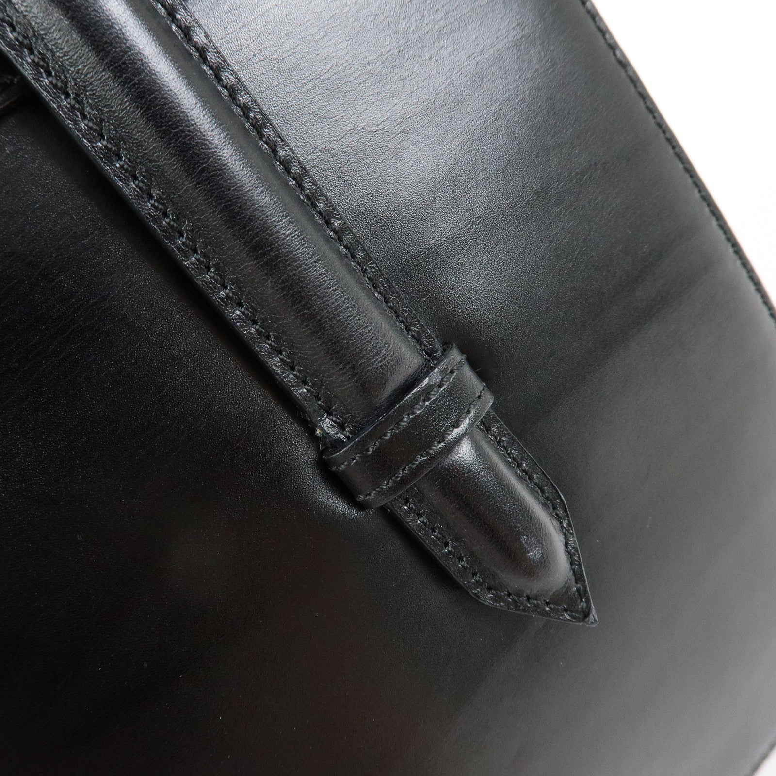 CELINE Leather Chain Lock Tote Bag Shoulder Bag Hand Bag Black