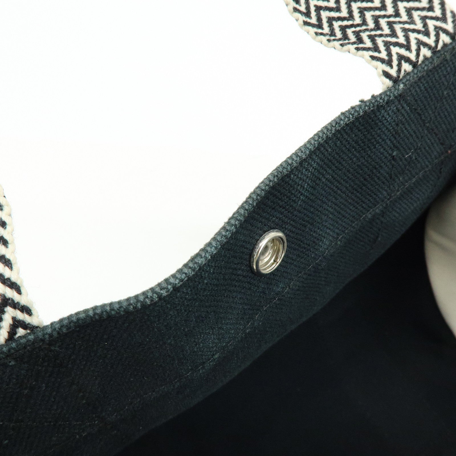HERMES Cannes PM Canvas Tote Bag Hand Bag Black