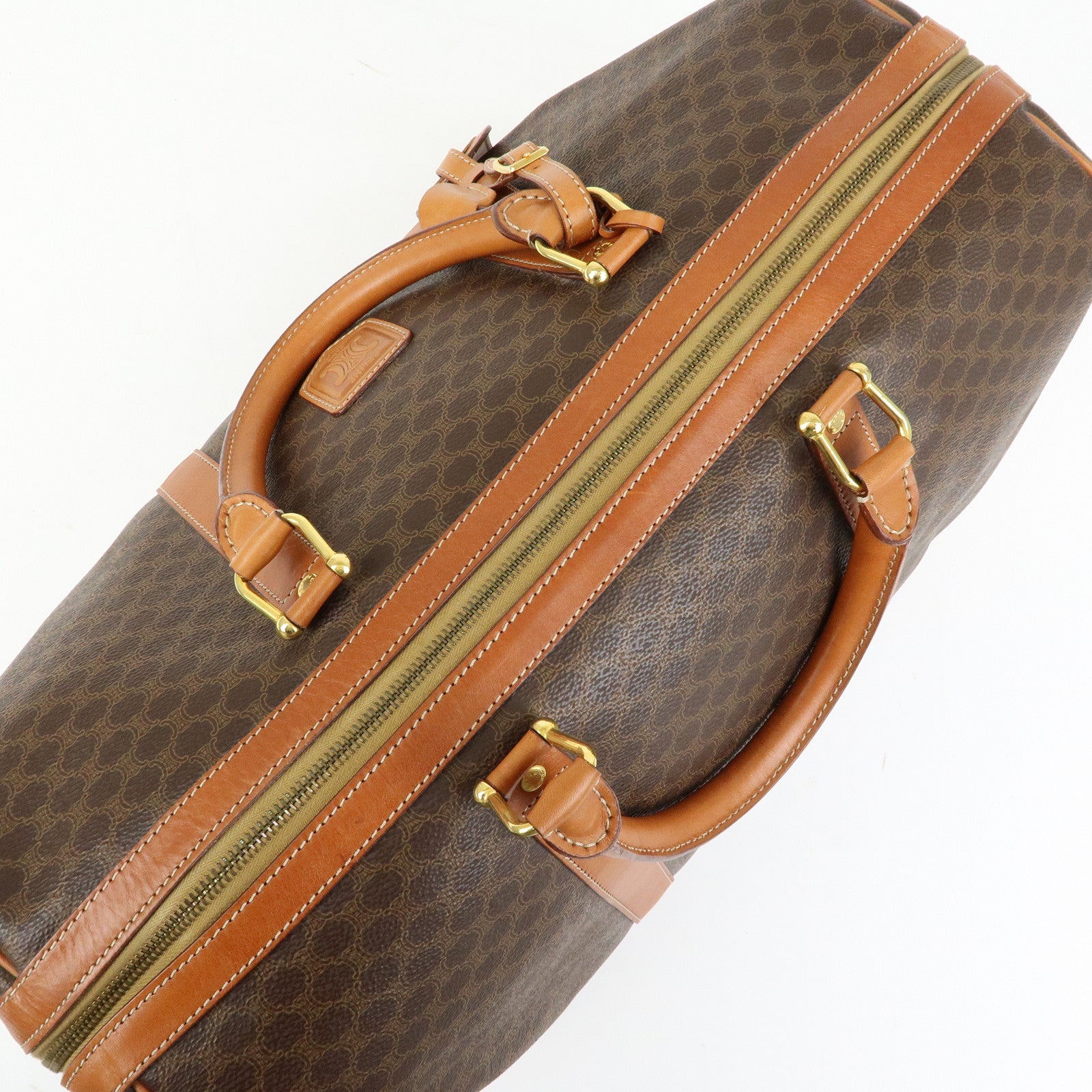 CELINE Macadam PVC Leather Boston Bag Hand Bag Travel Bag