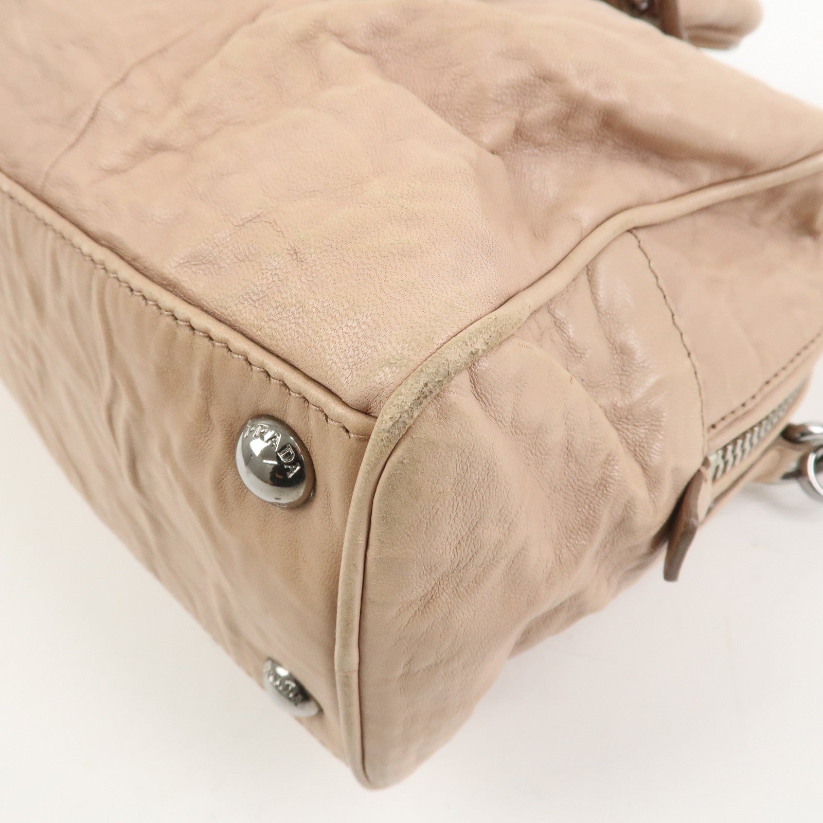 PRADA Nappa Leather 2Way Bag Hand Bag Shoulder Bag Light Pink