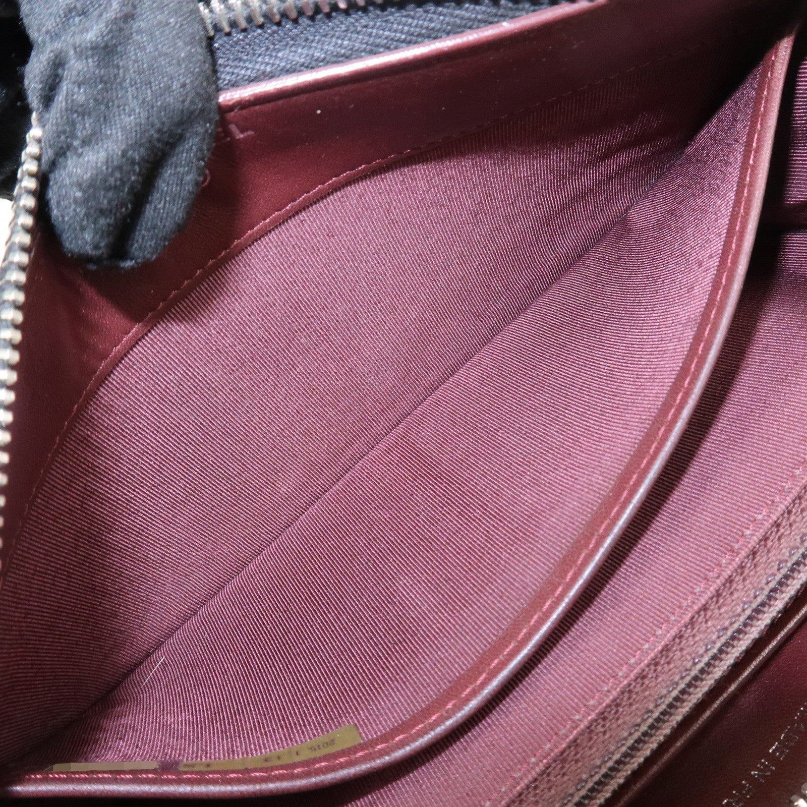 CHANEL Matelasse Lamb skin Leather Round Zippy Wallet Black Silver