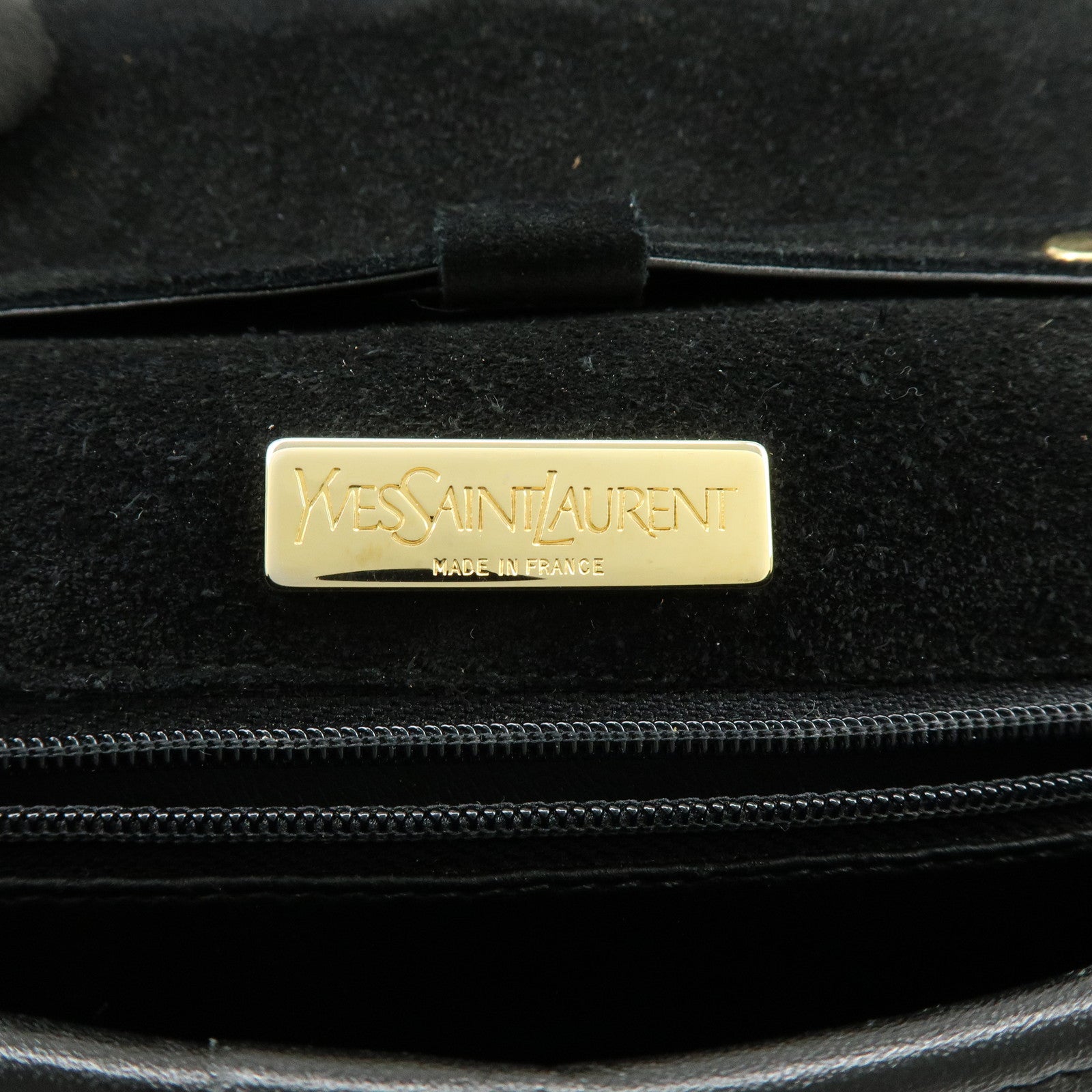 SAINT LAURENT PARIS Cassandra Suede Shoulder Crossbody Bag Black