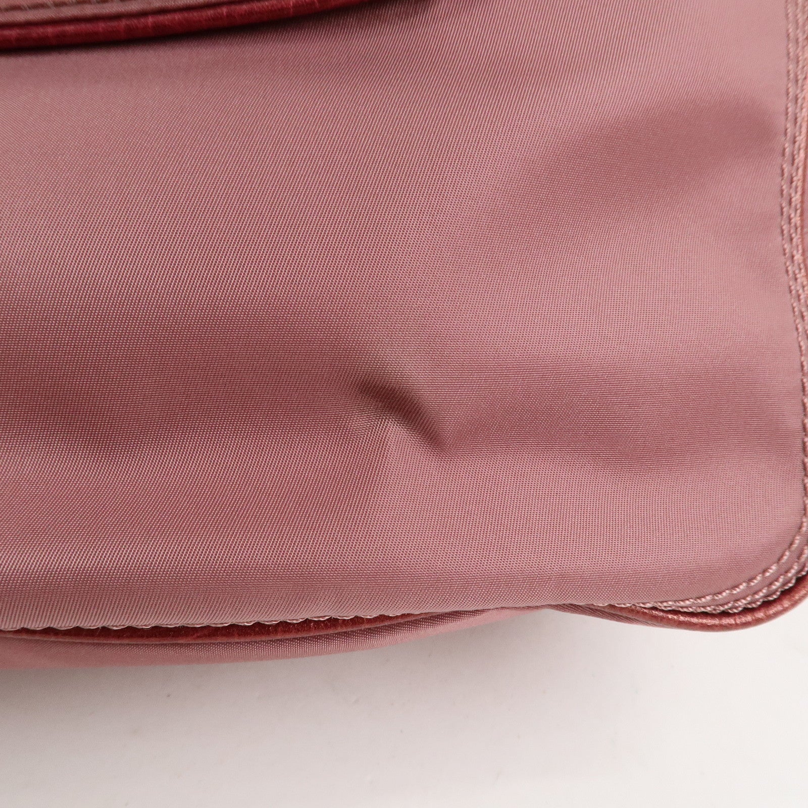 CELINE Logo Nylon Leather Boogie Bag Hand Bag Pink