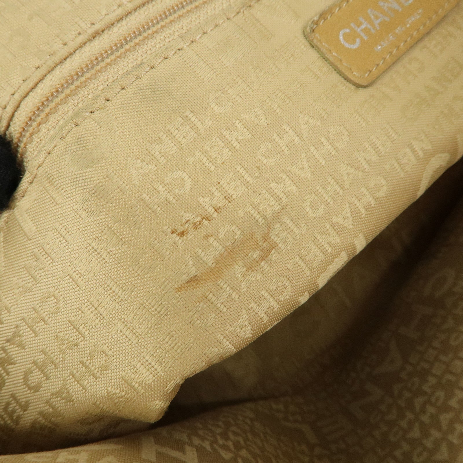 CHANEL Canvas Leather 2Way Bag Hand Bag Shoulder Bag Black Ivory