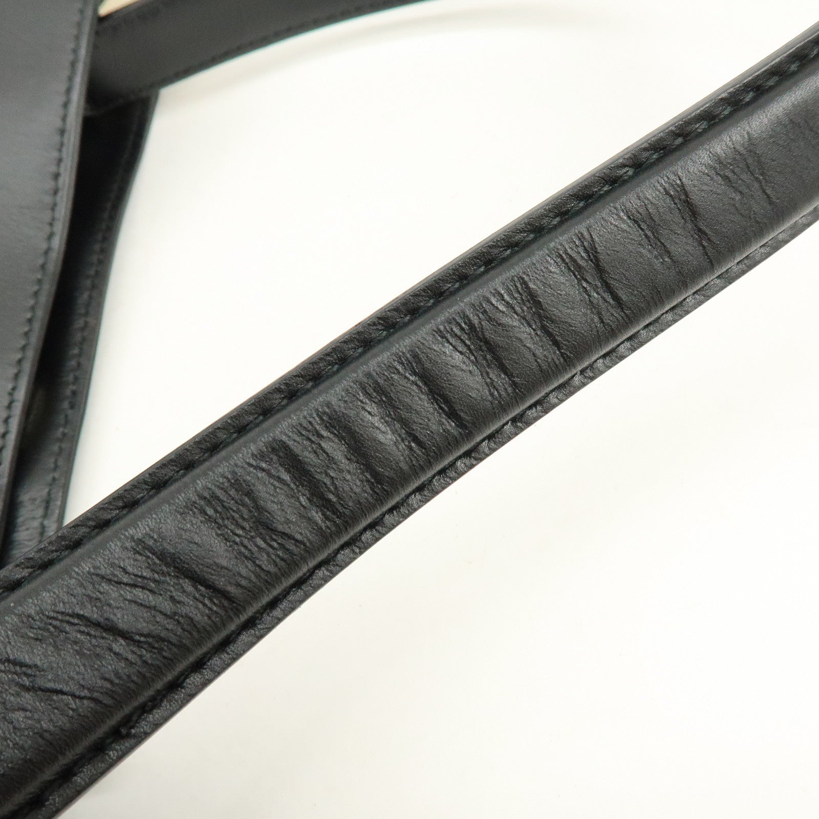 GUCCI GG Canvas Leather Shoulder Bag Hand Bag Black 33900